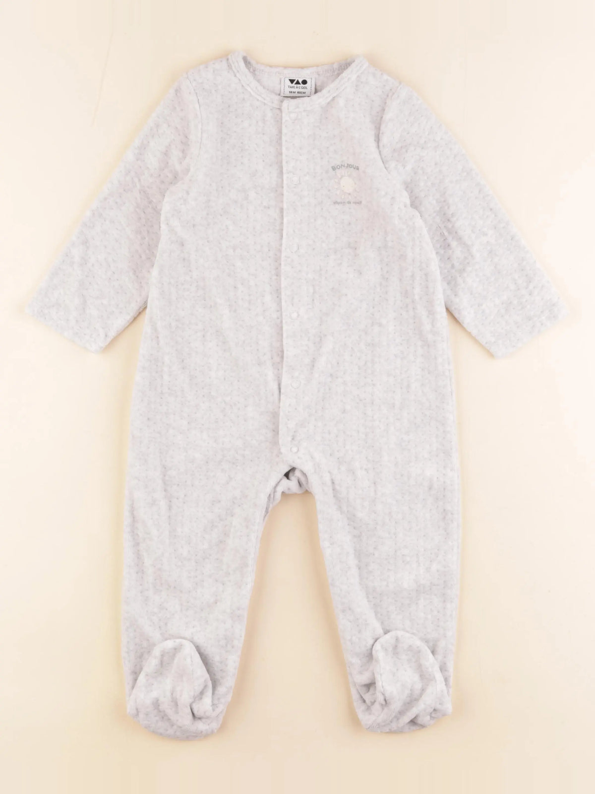 Tape à l'oeil - pyjama velours gris - 18 mois