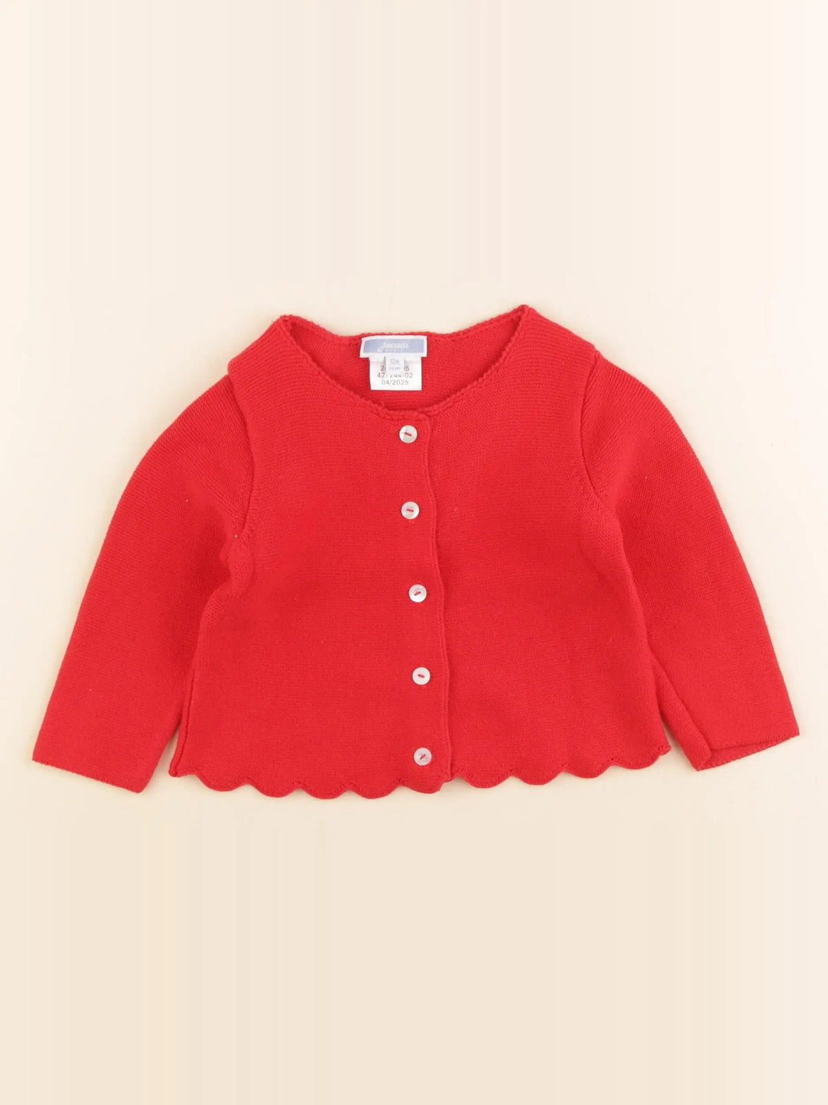 Jacadi - gilet rouge - 12 mois