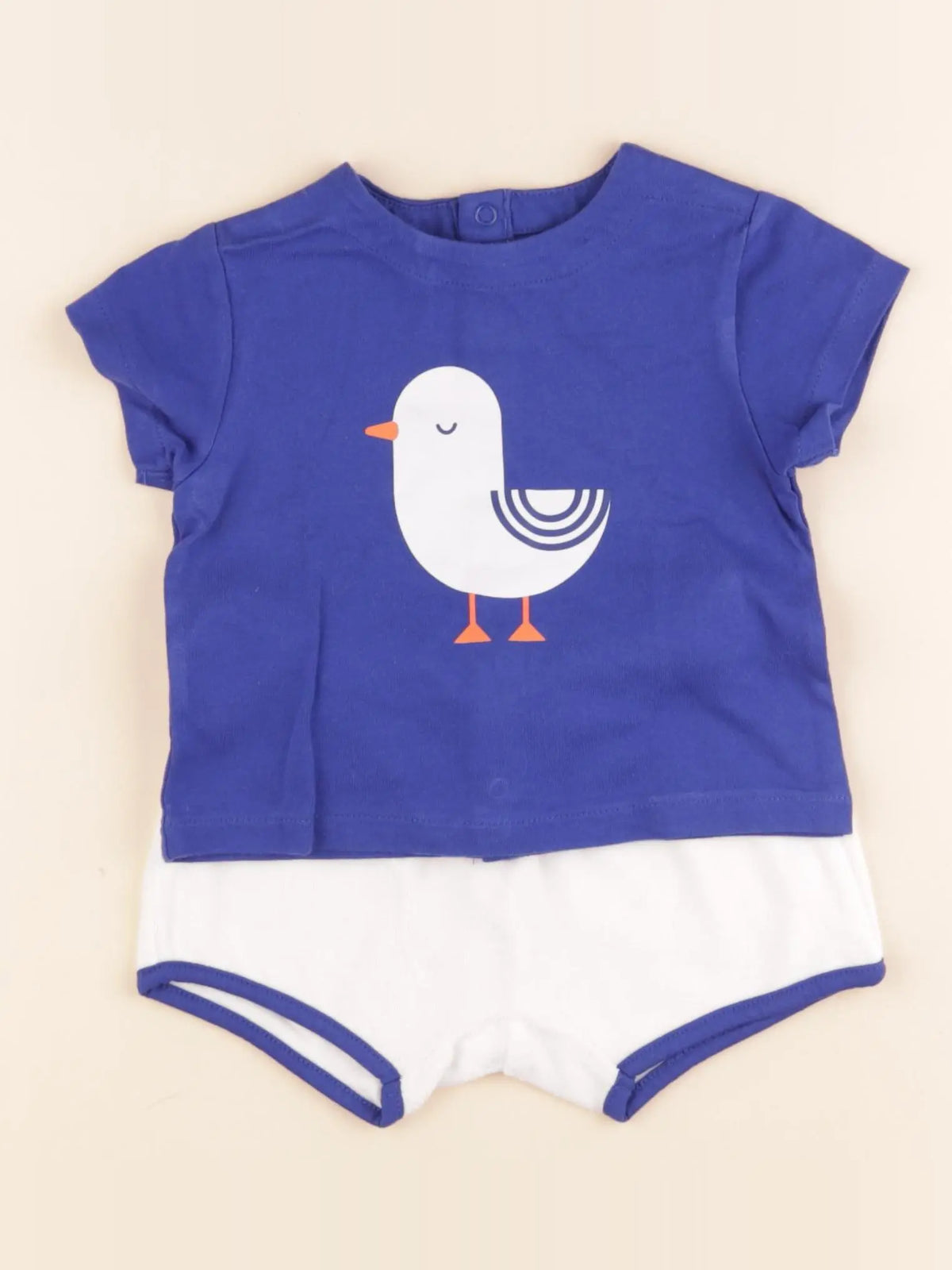 Jacadi - ensemble blanc, bleu - 12 mois