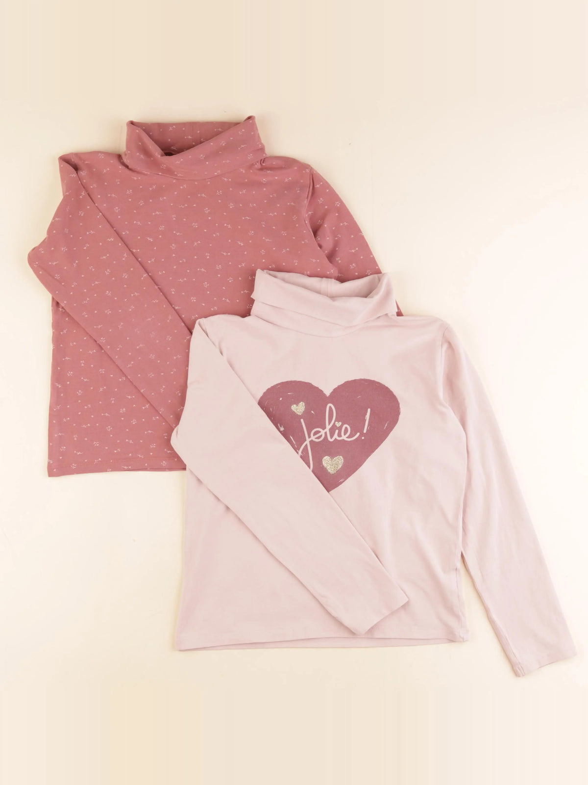 Vertbaudet - lot de 2 sous-pulls rose - 10 ans