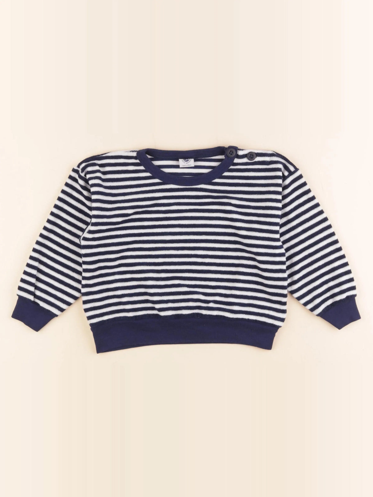 Petit Bateau - sweat bleu, blanc - 36 mois