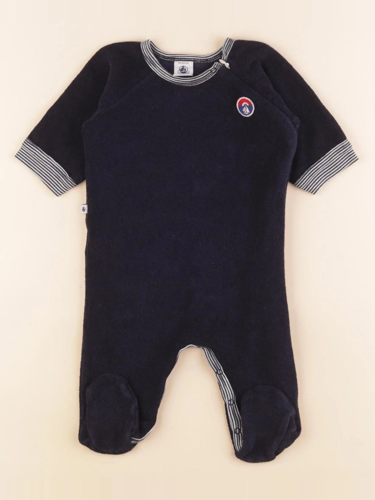 Petit Bateau - pyjama coton bleu - 6 mois
