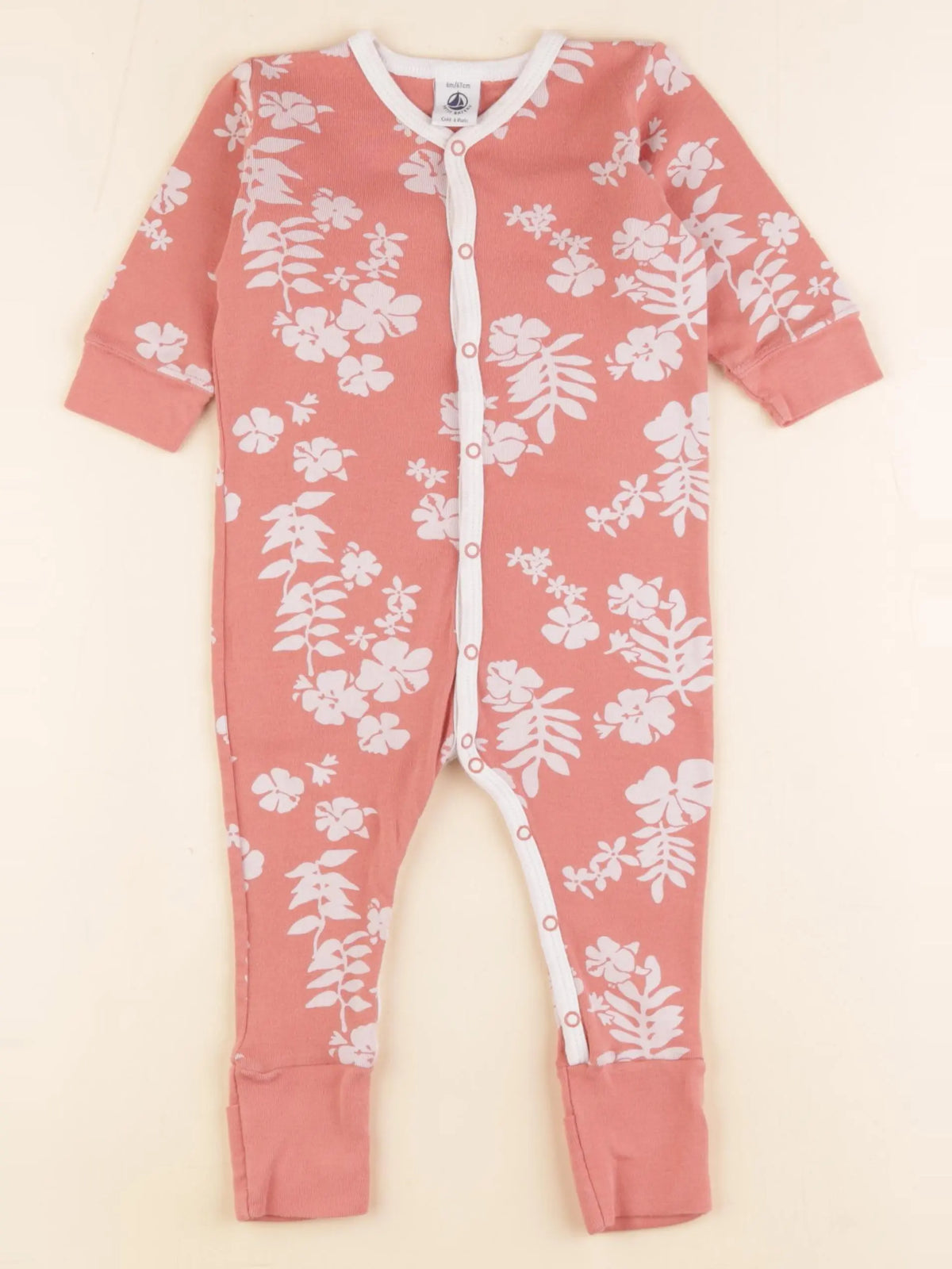 Petit Bateau - pyjama coton rose - 6 mois