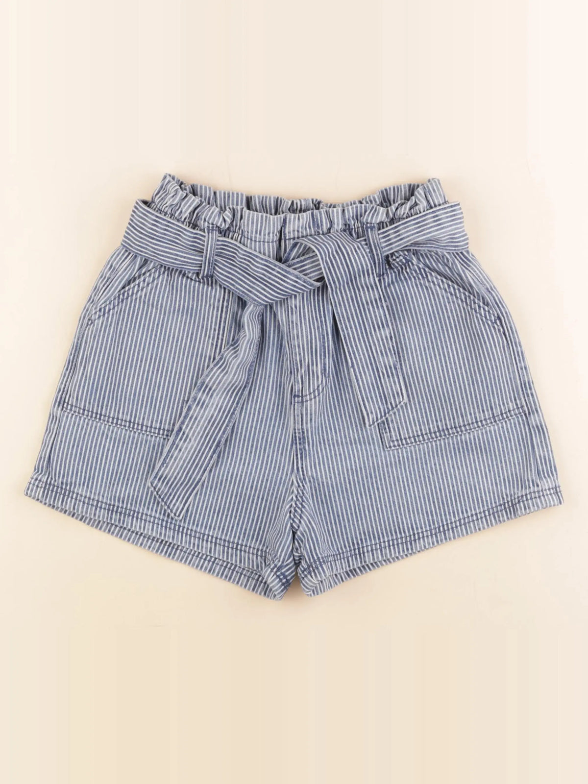 Vertbaudet - short bleu, blanc - 10 ans