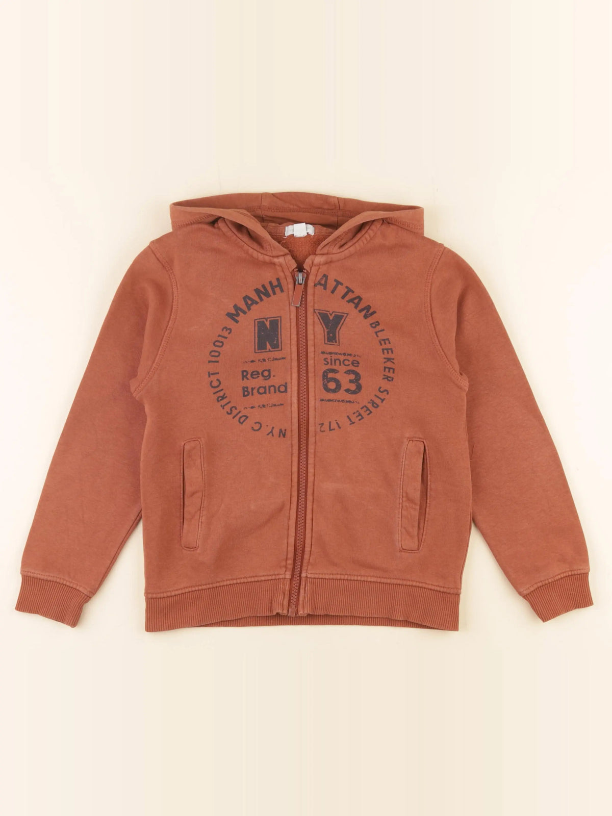 Vertbaudet - sweat marron - 8 ans
