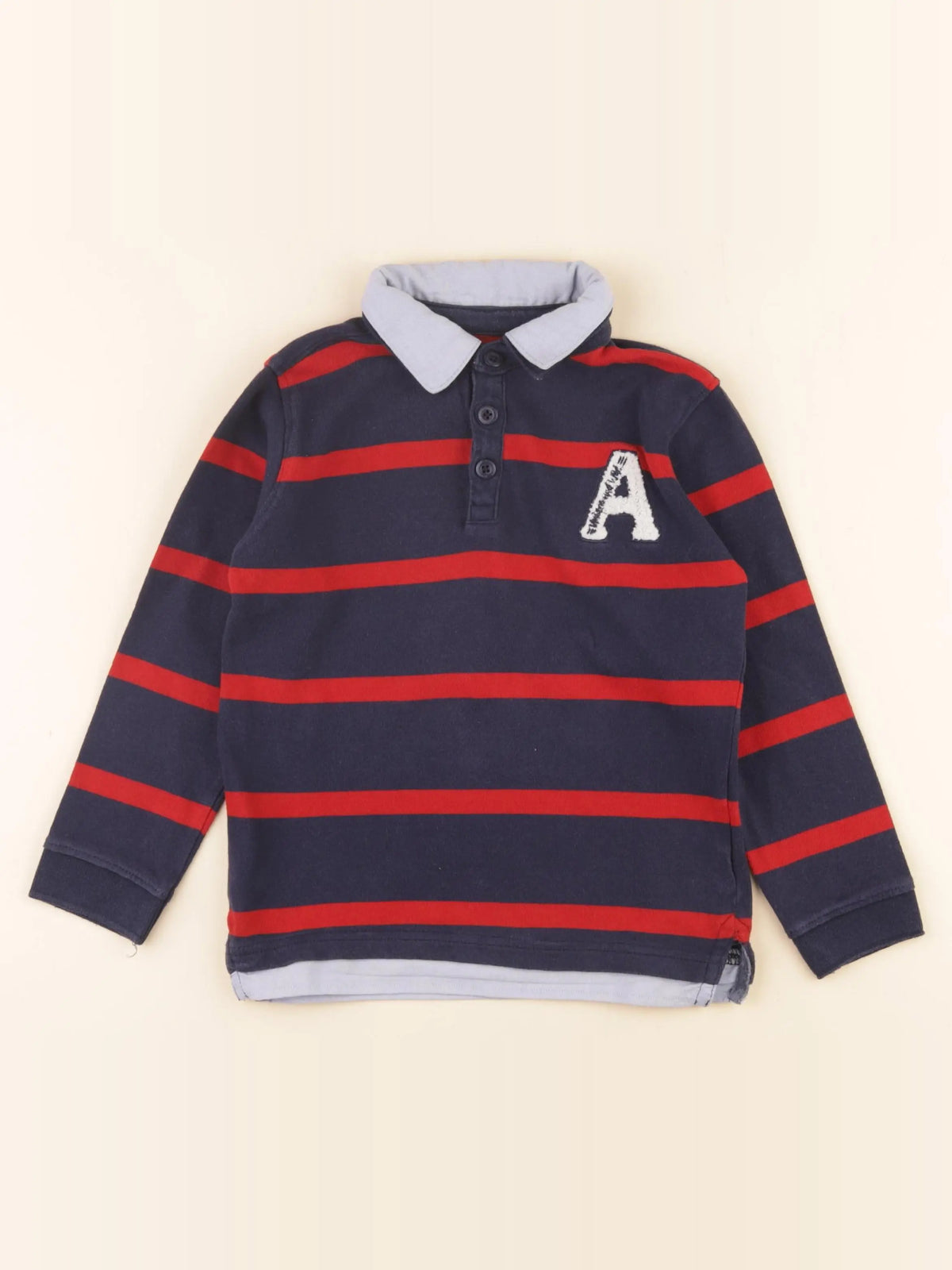 Vertbaudet - polo bleu, rouge - 6 ans