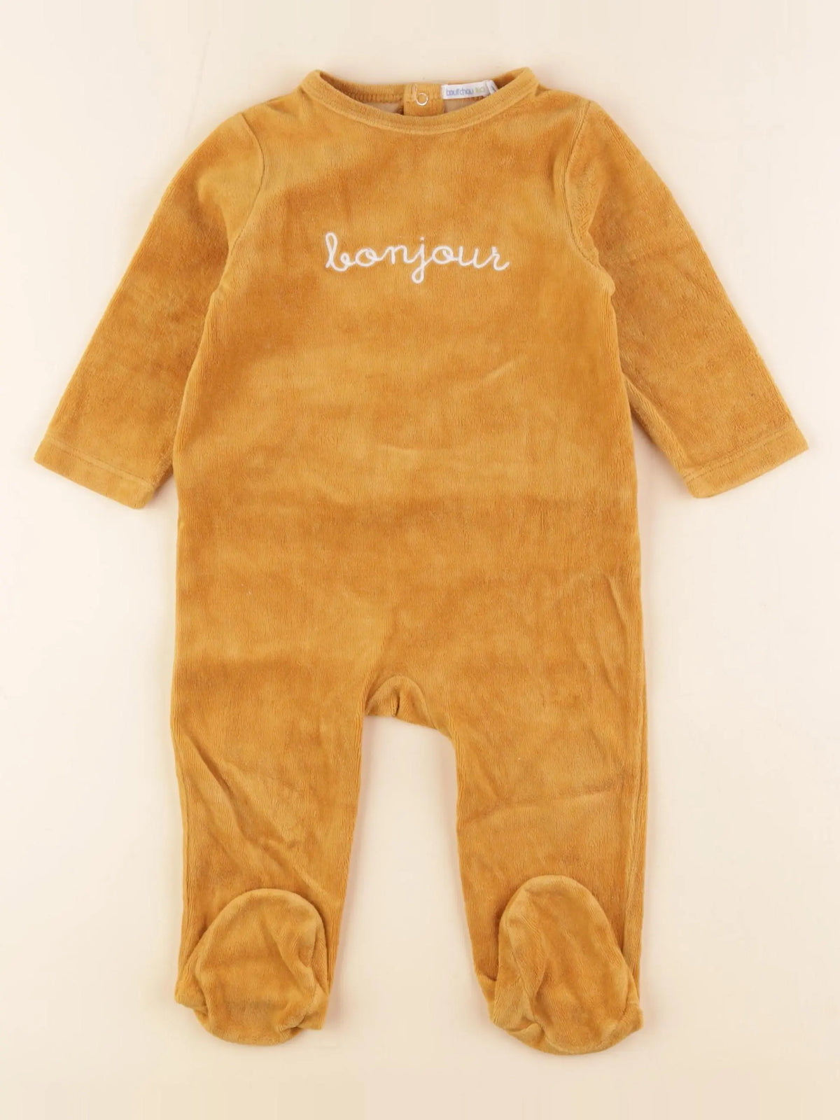 Boutchou - pyjama velours jaune - 12 mois