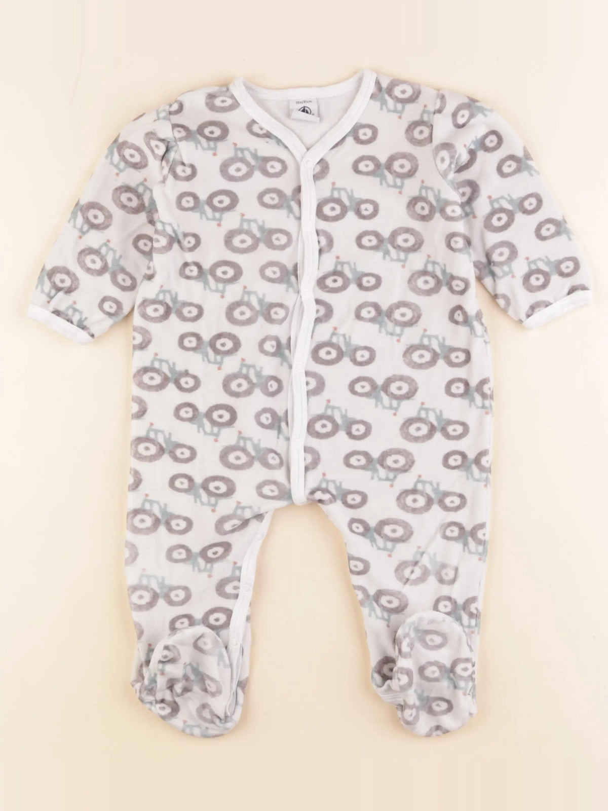 Petit Bateau - pyjama velours multicolore - 18 mois