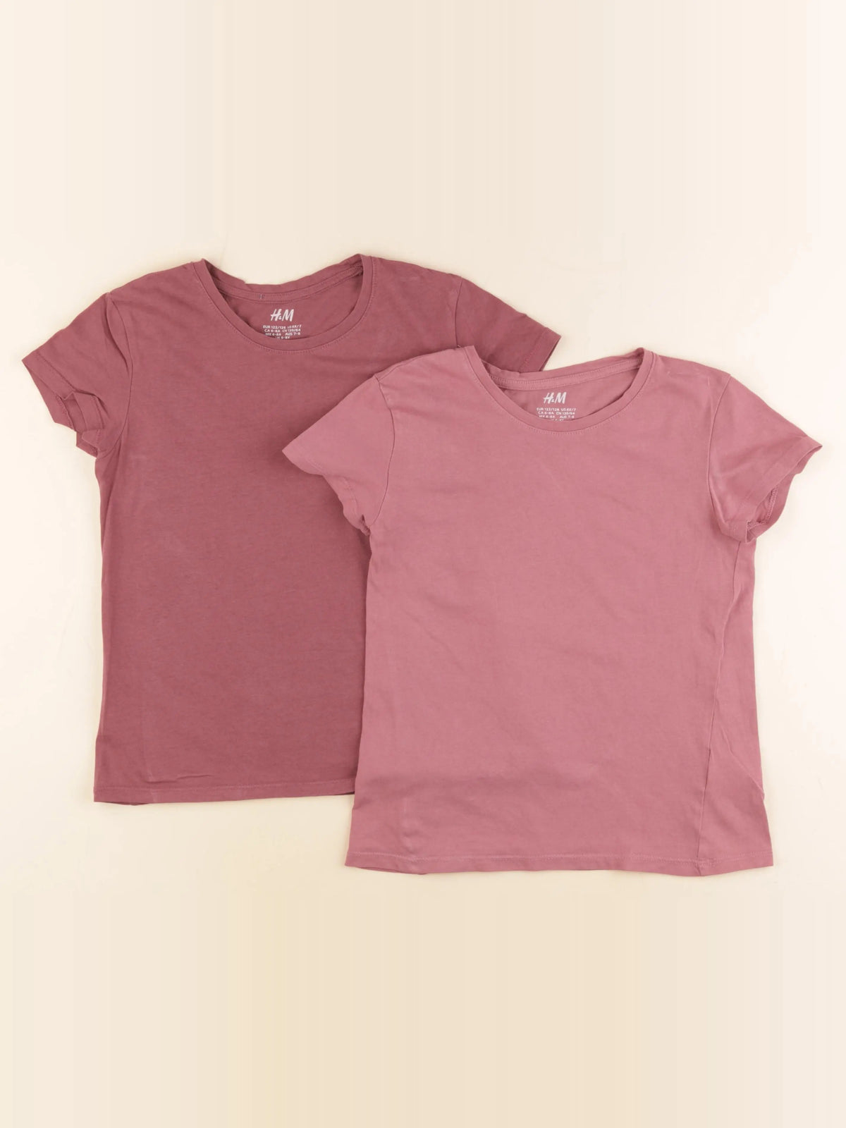 H&M - lot de 2 tee-shirts rose - 6/8 ans