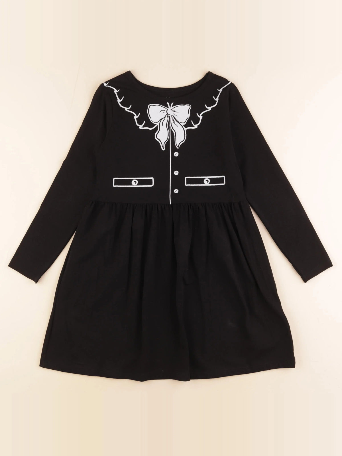 H&M - chemise de nuit coton noir - 6/8 ans