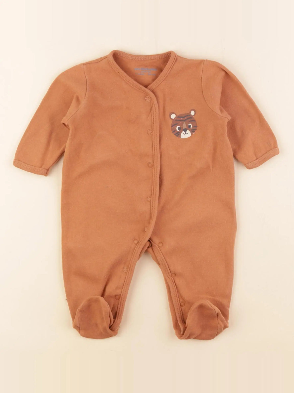 Vertbaudet - pyjama coton marron - 3 mois
