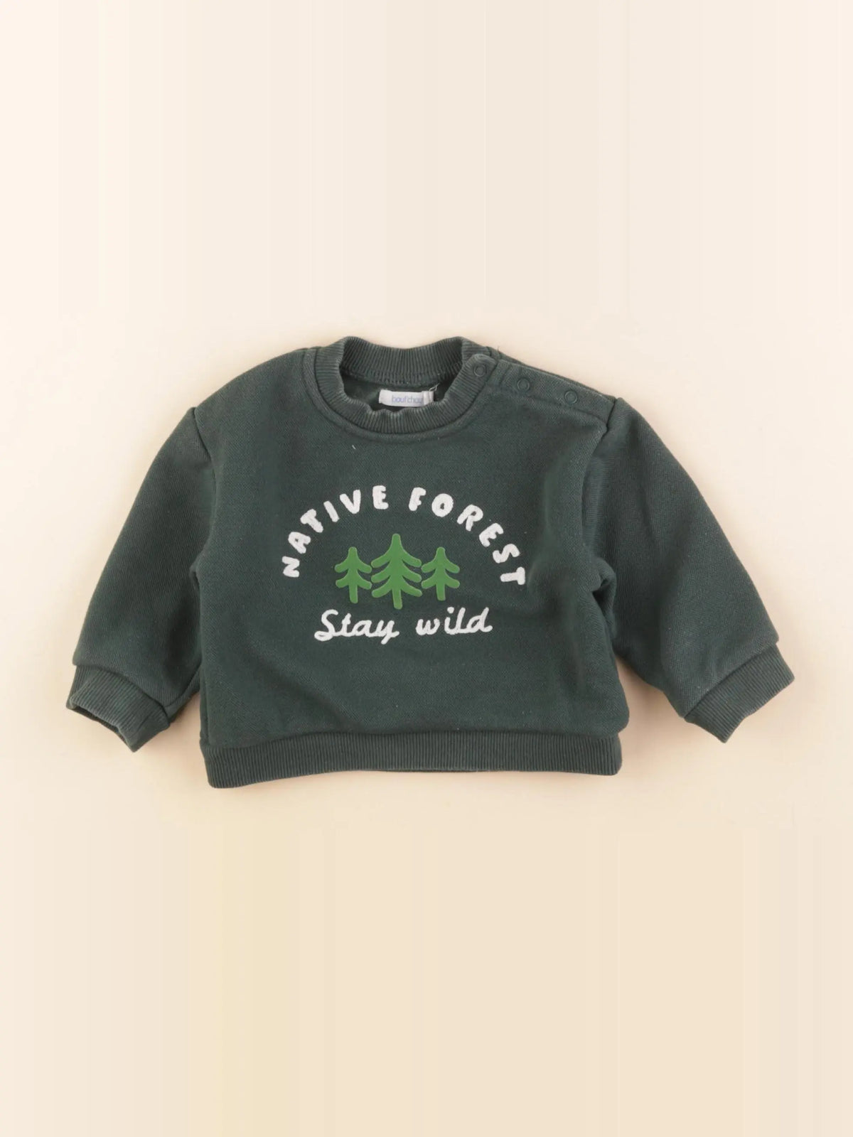 Boutchou - sweat vert - 9 mois