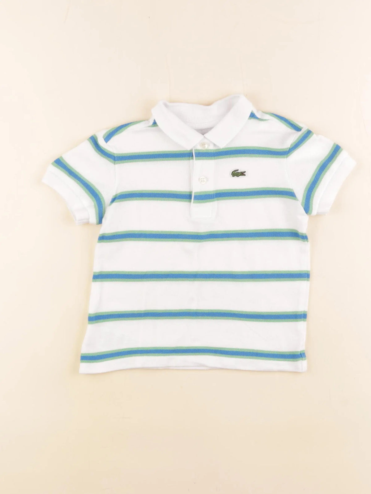 Lacoste - polo bleu, vert - 2 ans