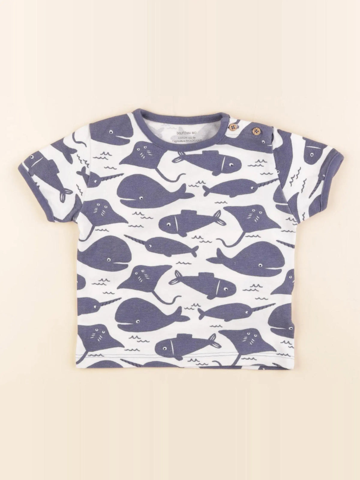 Boutchou - tee-shirt bleu - 12 mois