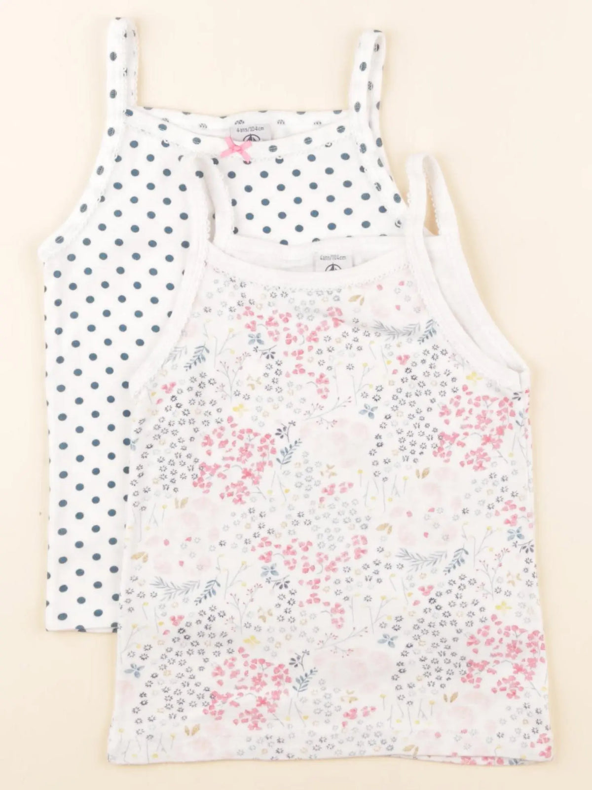 Petit Bateau - lot de 2 maillots de corps blanc - 4 ans