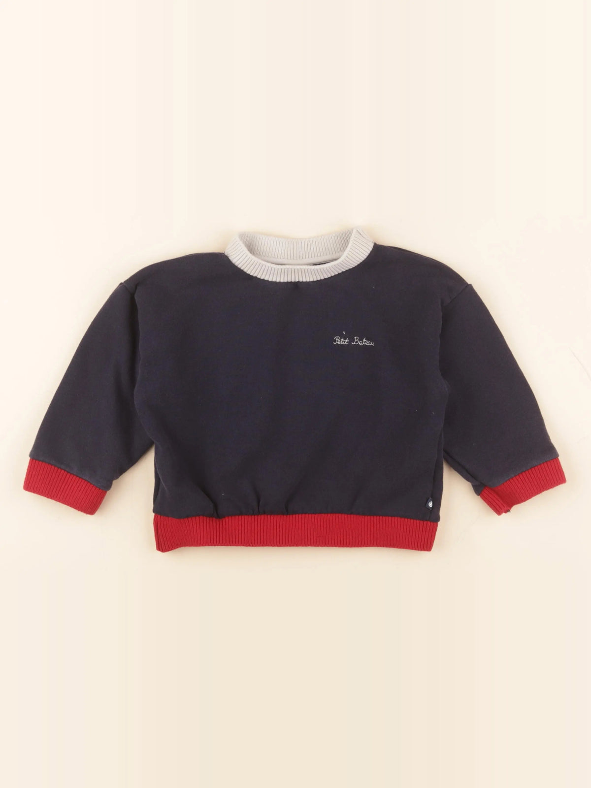 Petit Bateau - sweat bleu - 4 ans