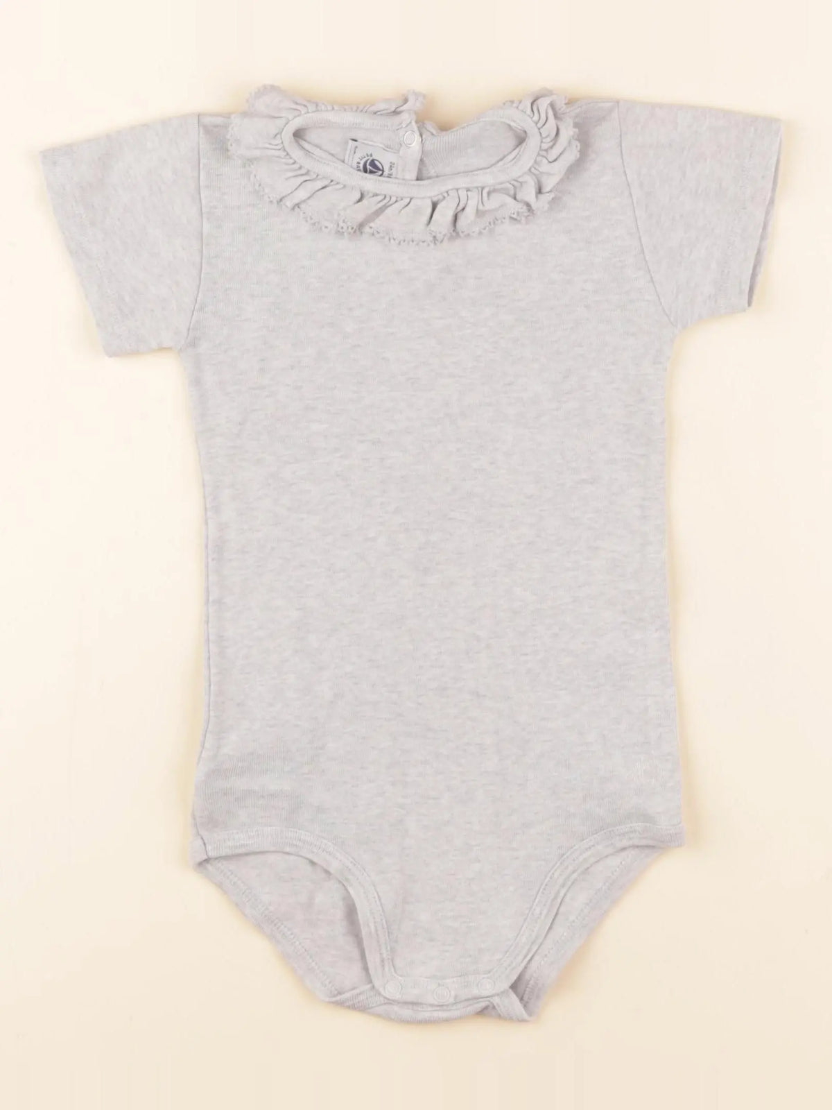 Petit Bateau - body à col gris - 24 mois