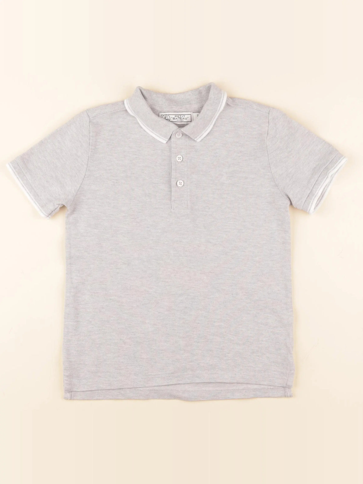 Petit Bateau - polo gris - 8 ans