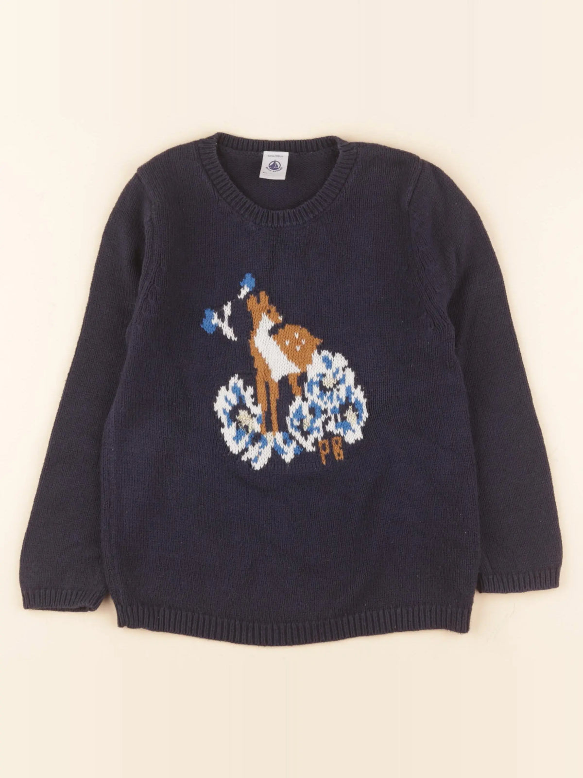 Petit Bateau - pull bleu - 5 ans