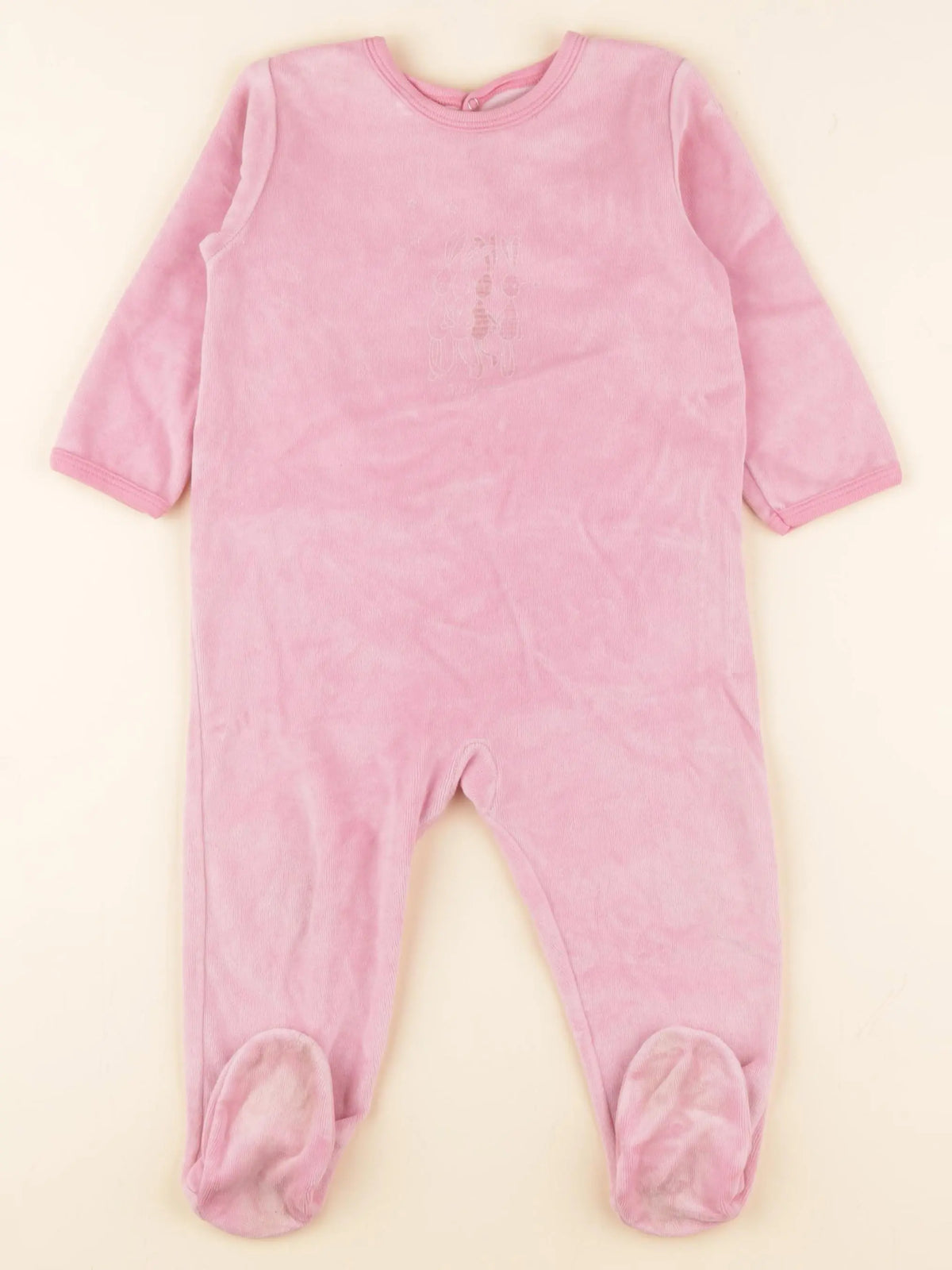 Petit Bateau - pyjama velours rose - 18 mois