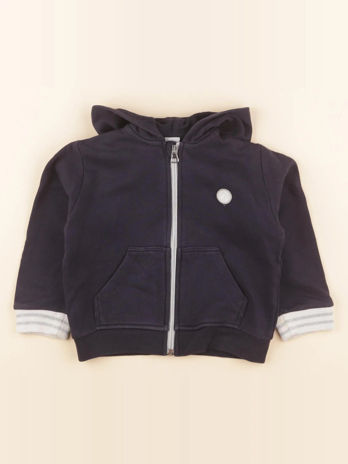 Petit Bateau - sweat bleu, argent - 4 ans
