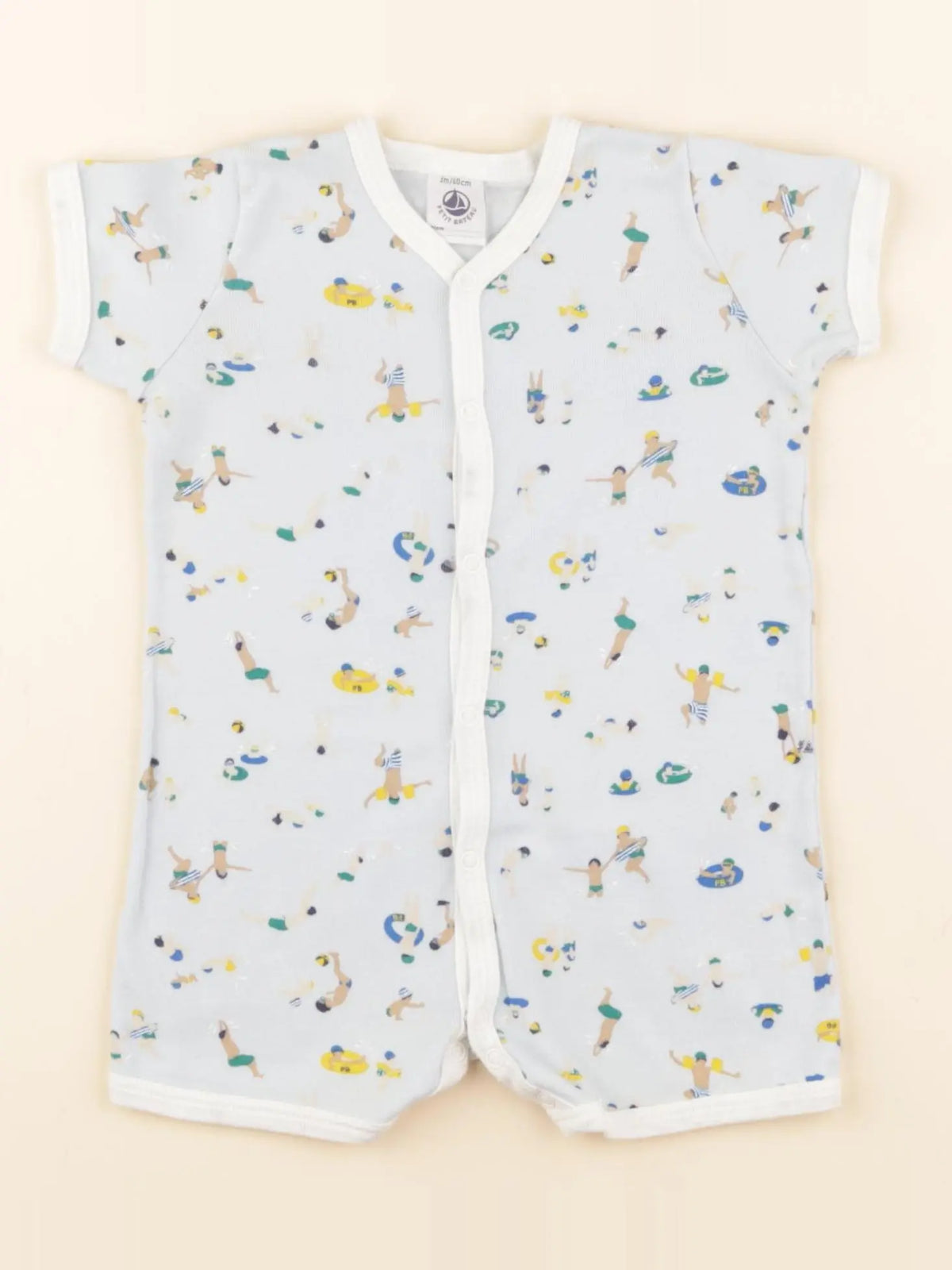 Petit Bateau - pyjama coton bleu - 3 mois