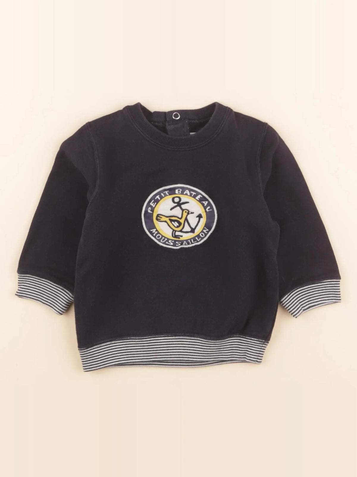 Petit Bateau - sweat bleu - 12 mois