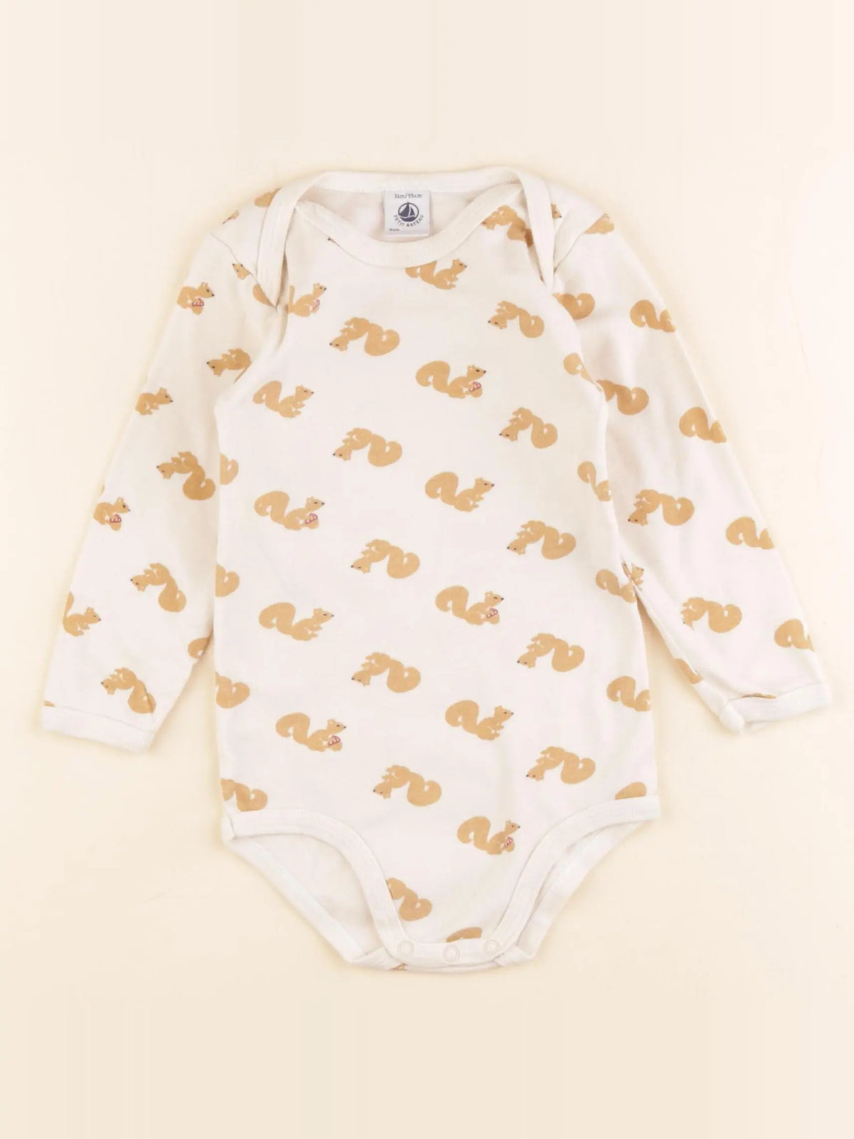 Petit Bateau - body marron - 36 mois