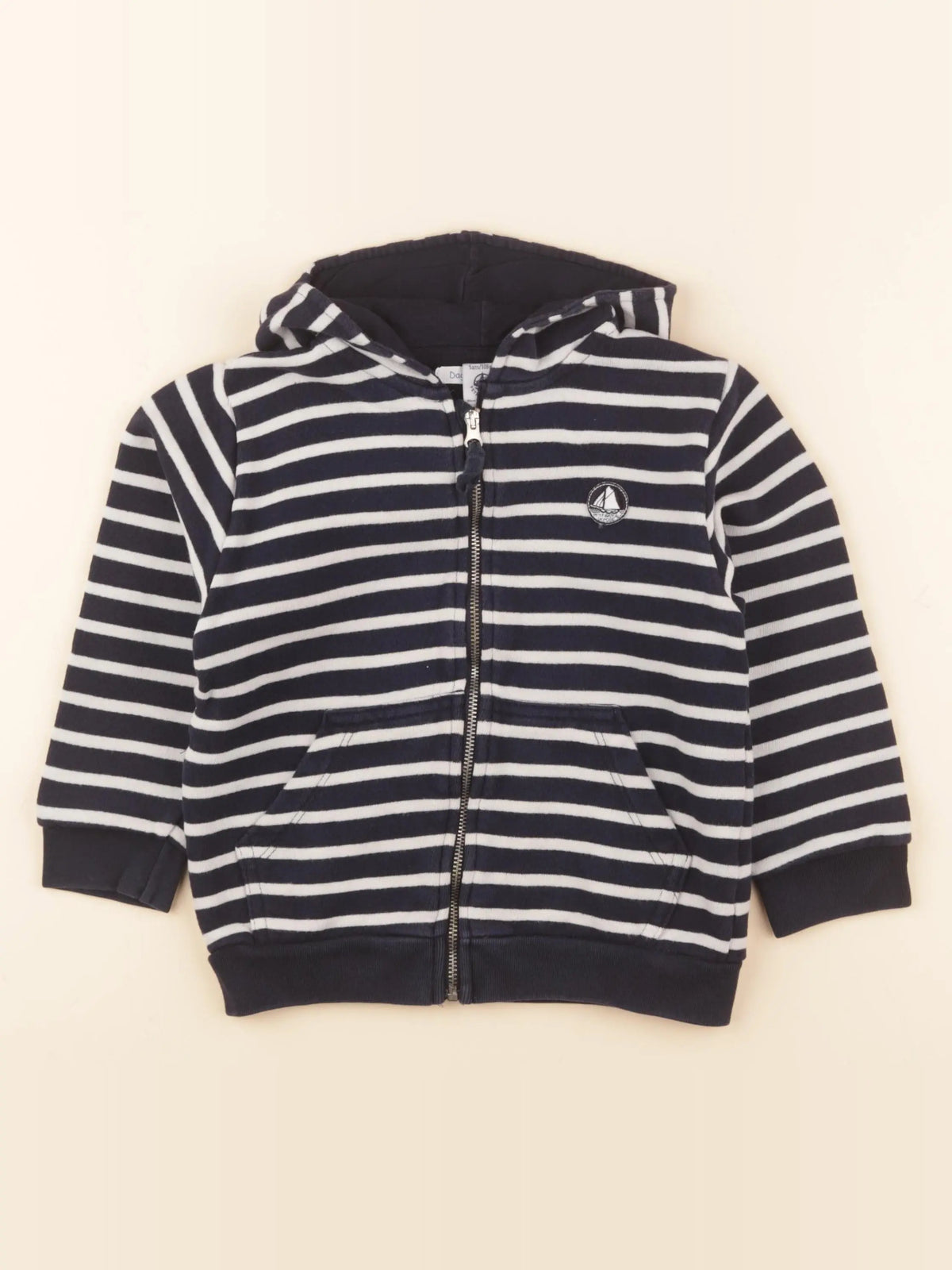 Petit Bateau - sweat bleu, blanc - 5 ans
