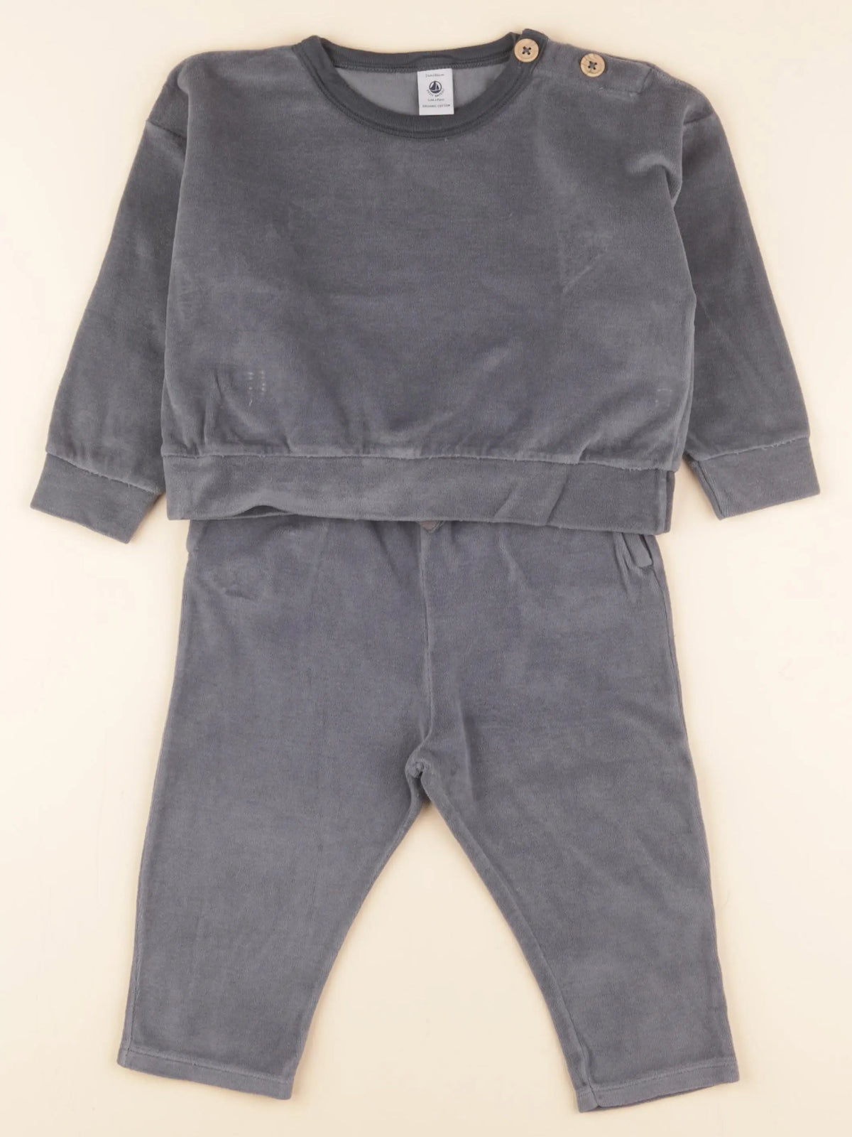 Petit Bateau - ensemble gris - 24 mois