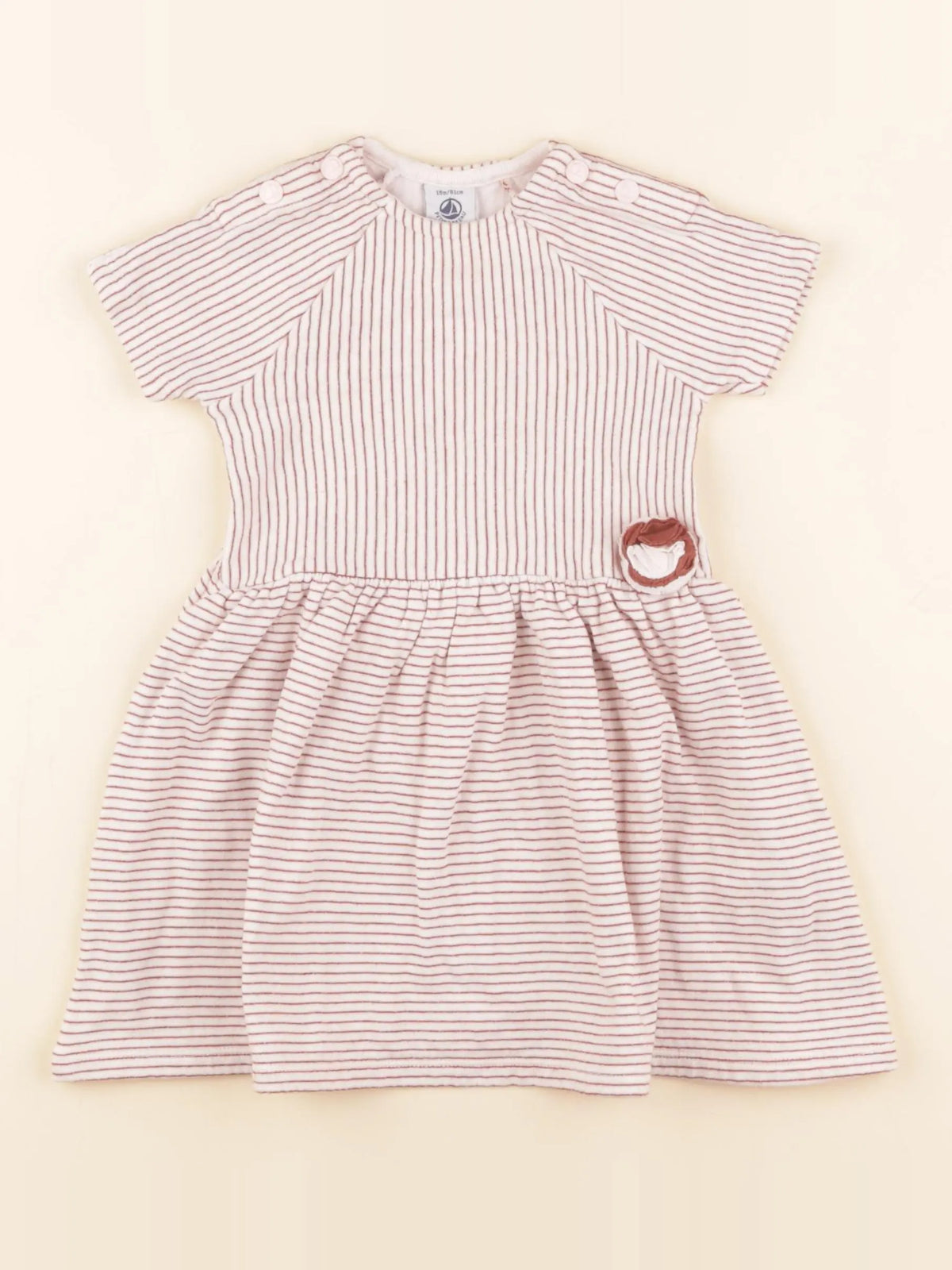 Petit Bateau - robe blanc, or - 18 mois
