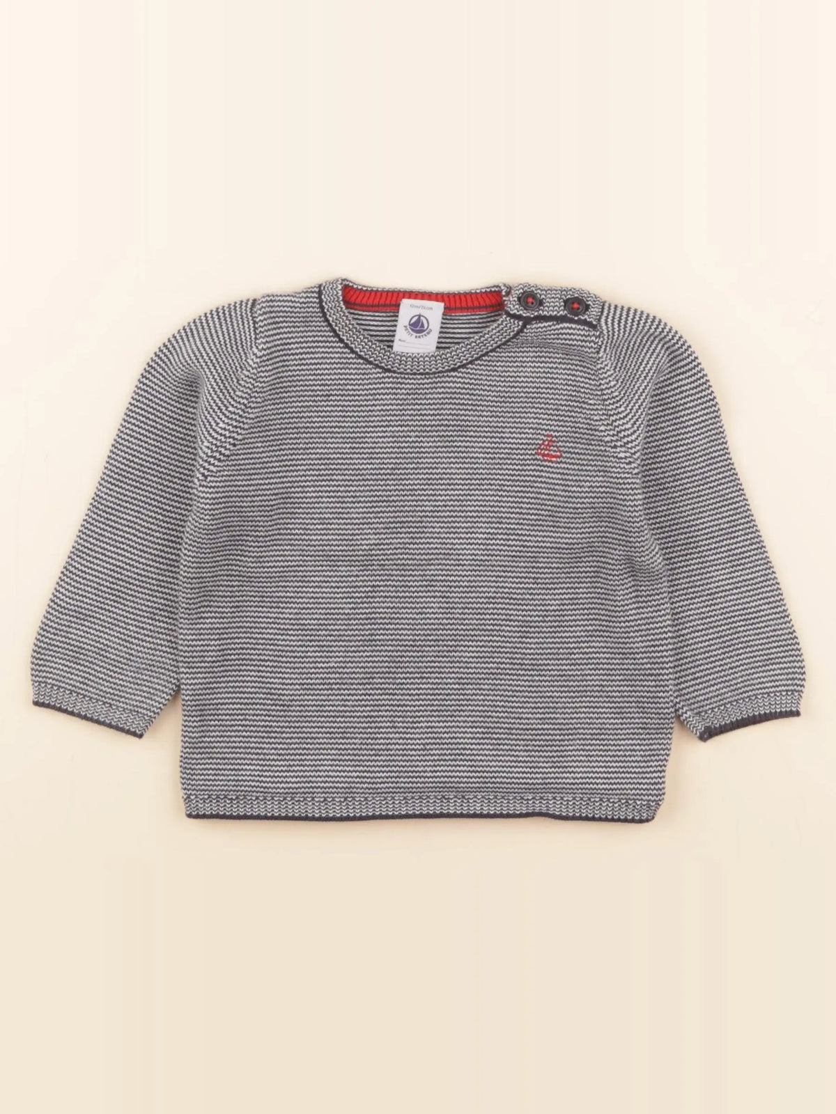 Petit Bateau - pull bleu - 12 mois