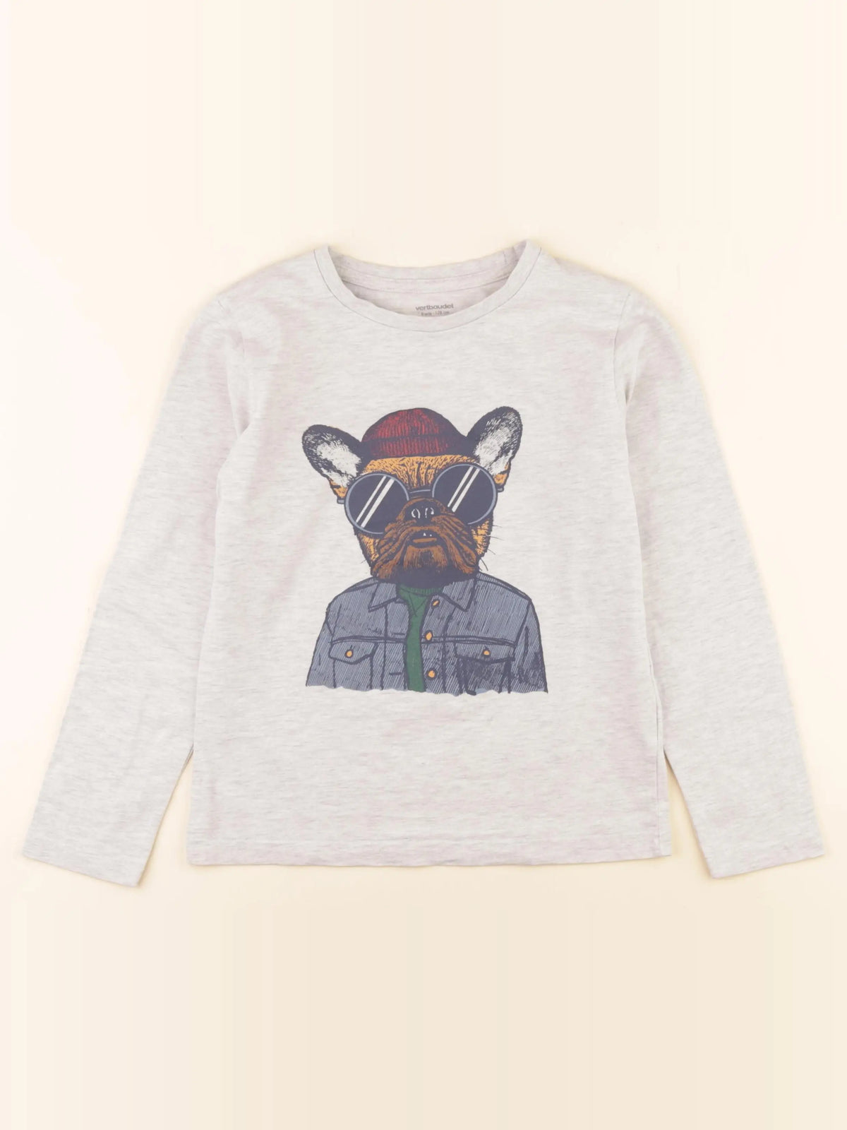 Vertbaudet - tee-shirt gris - 8 ans