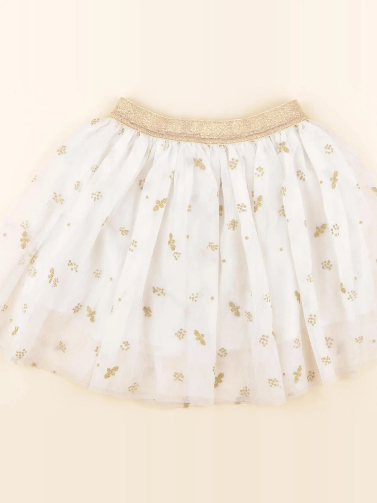 Petit Bateau - jupe blanc, or - 5 ans