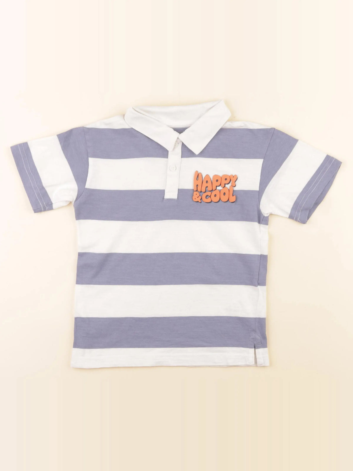 Vertbaudet - polo blanc, bleu - 6 ans