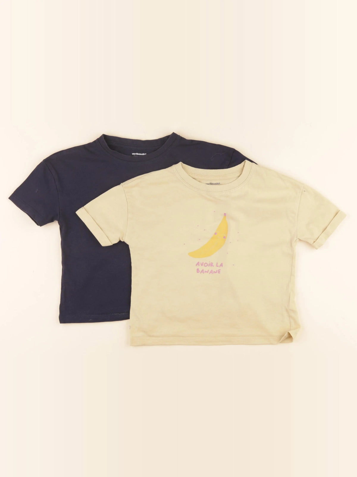 Vertbaudet - lot de 2 tee-shirts bleu, jaune - 4 ans