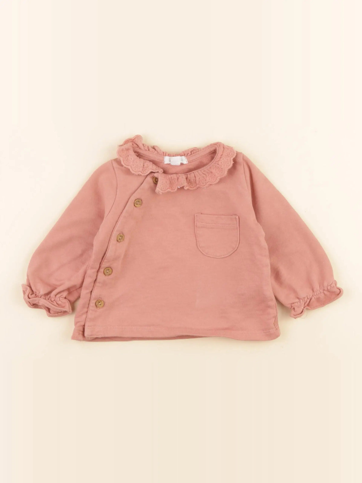 Vertbaudet - sweat rose - 6 mois