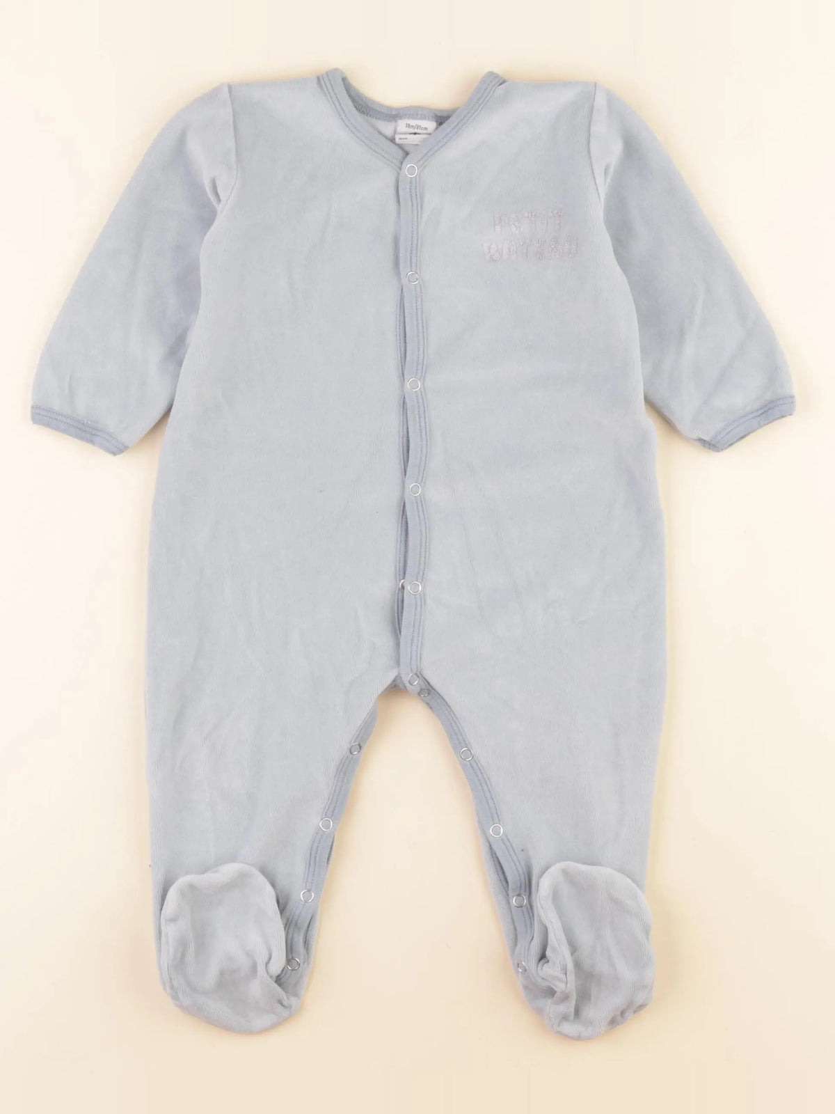 Petit Bateau - pyjama velours bleu - 18 mois