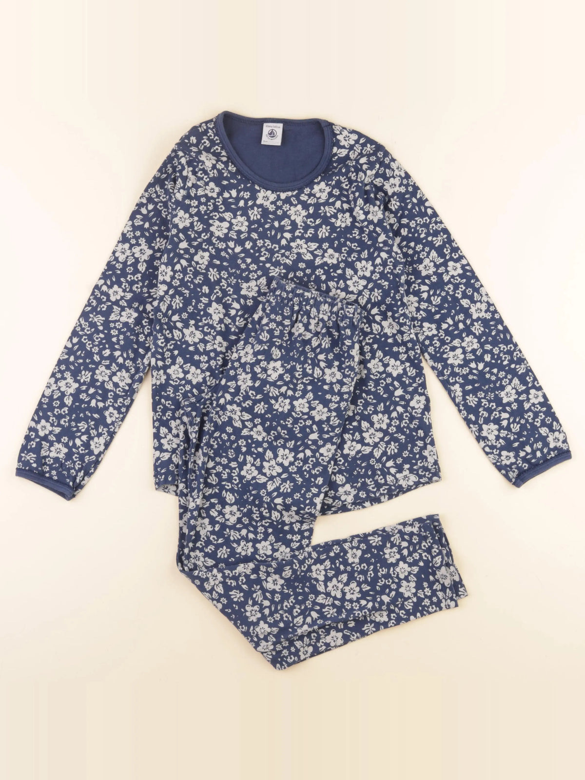 Petit Bateau - pyjama coton bleu - 10 ans