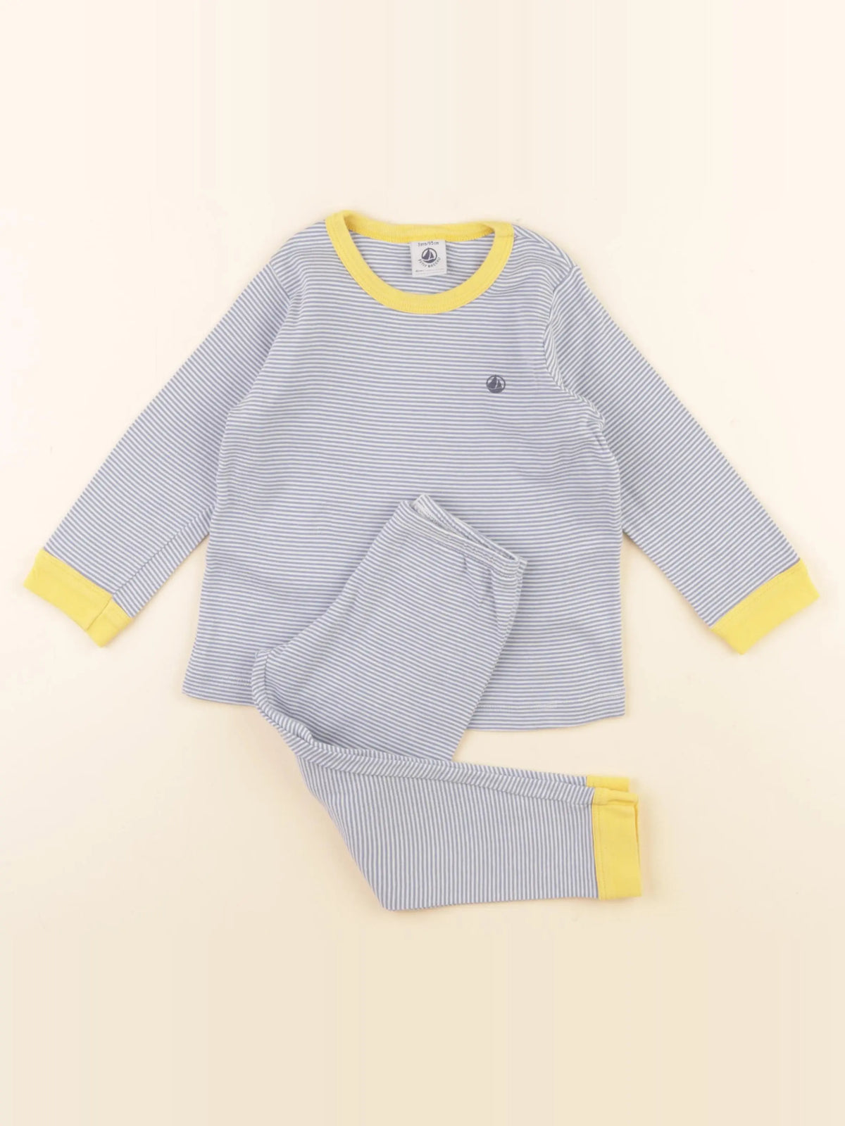Petit Bateau - pyjama coton bleu - 3 ans