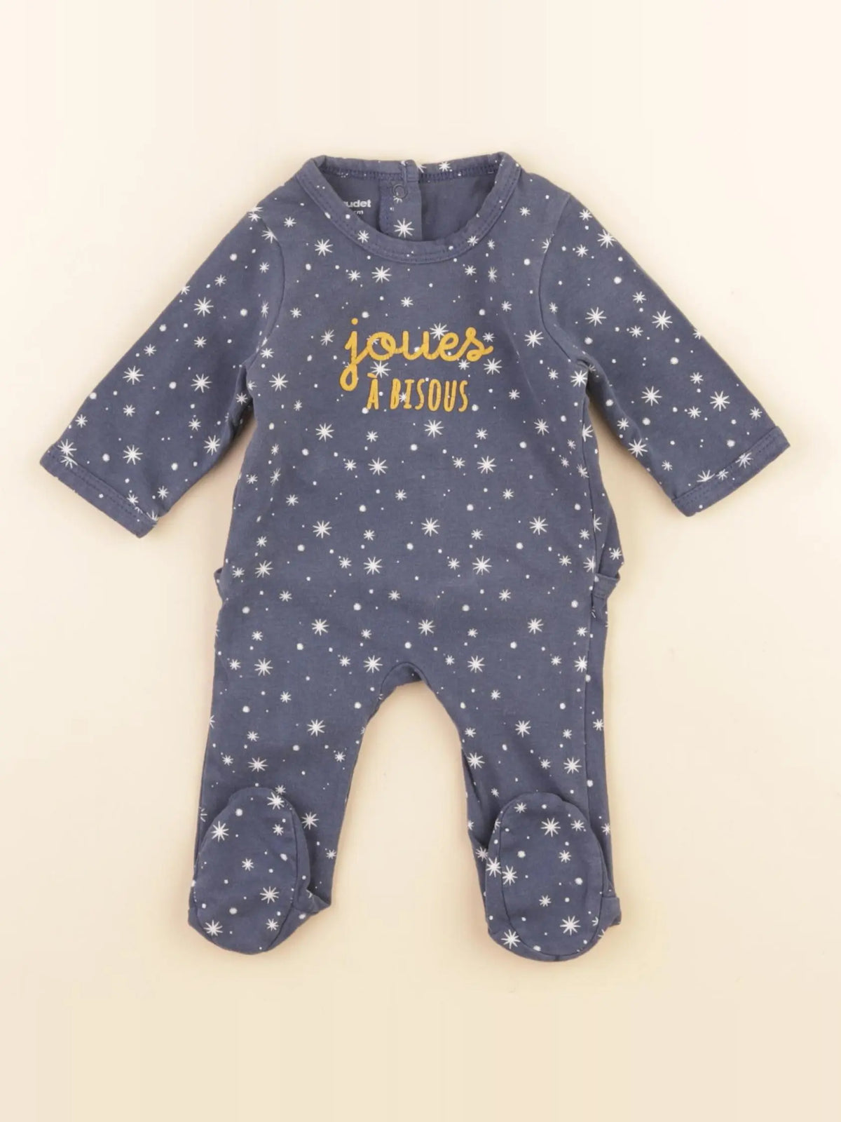 Vertbaudet - pyjama coton bleu - 1 mois