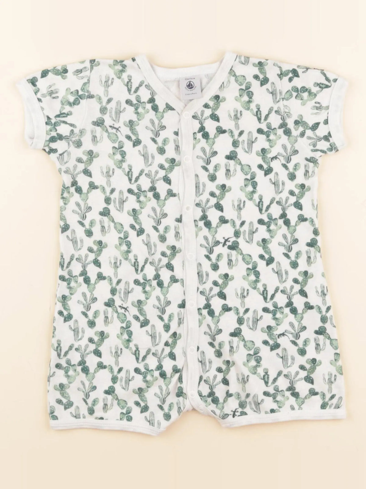 Petit Bateau - pyjama coton vert - 12 mois