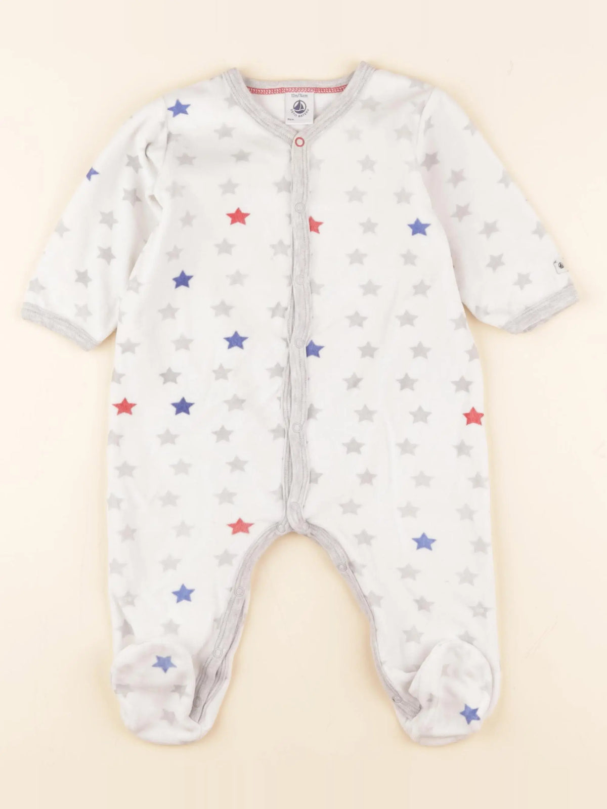 Petit Bateau - pyjama velours multicolore - 12 mois