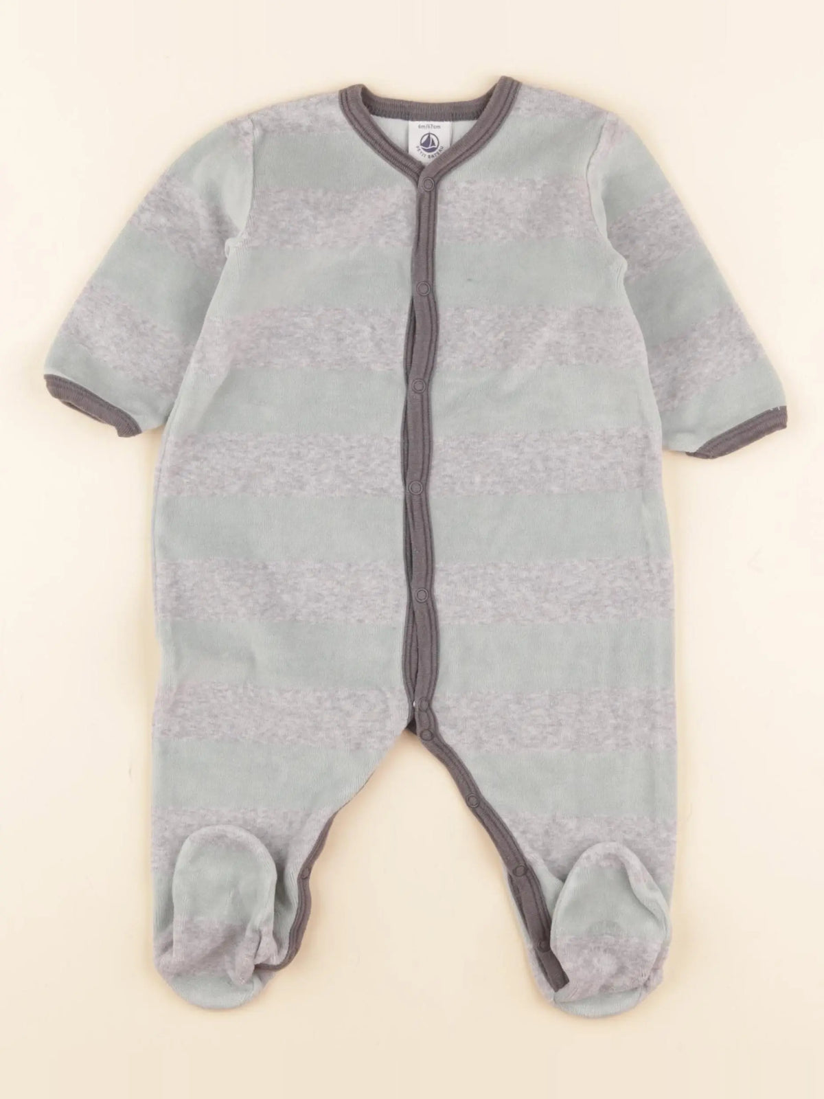 Petit Bateau - pyjama velours multicolore - 6 mois