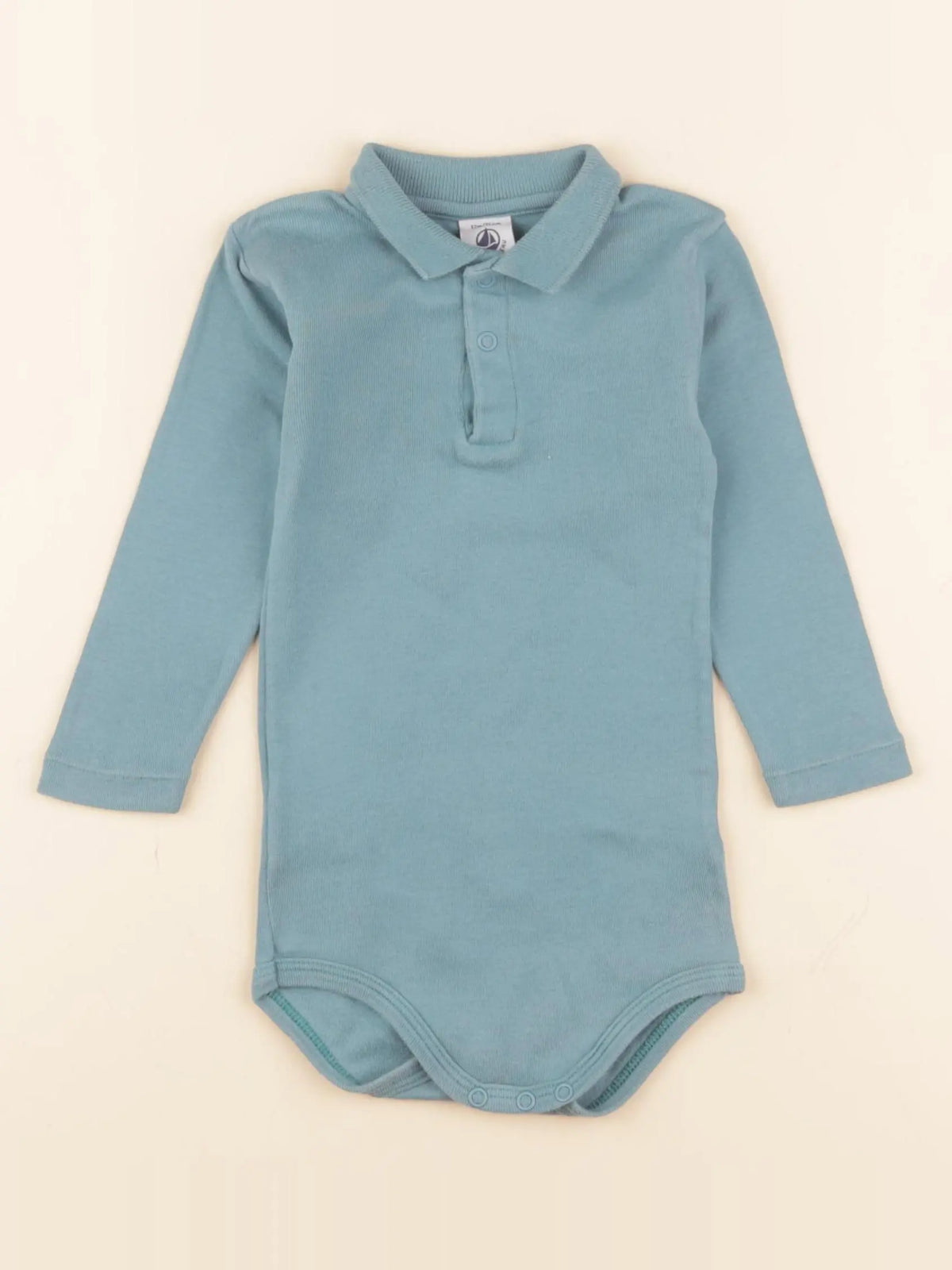 Petit Bateau - body à col bleu - 12 mois