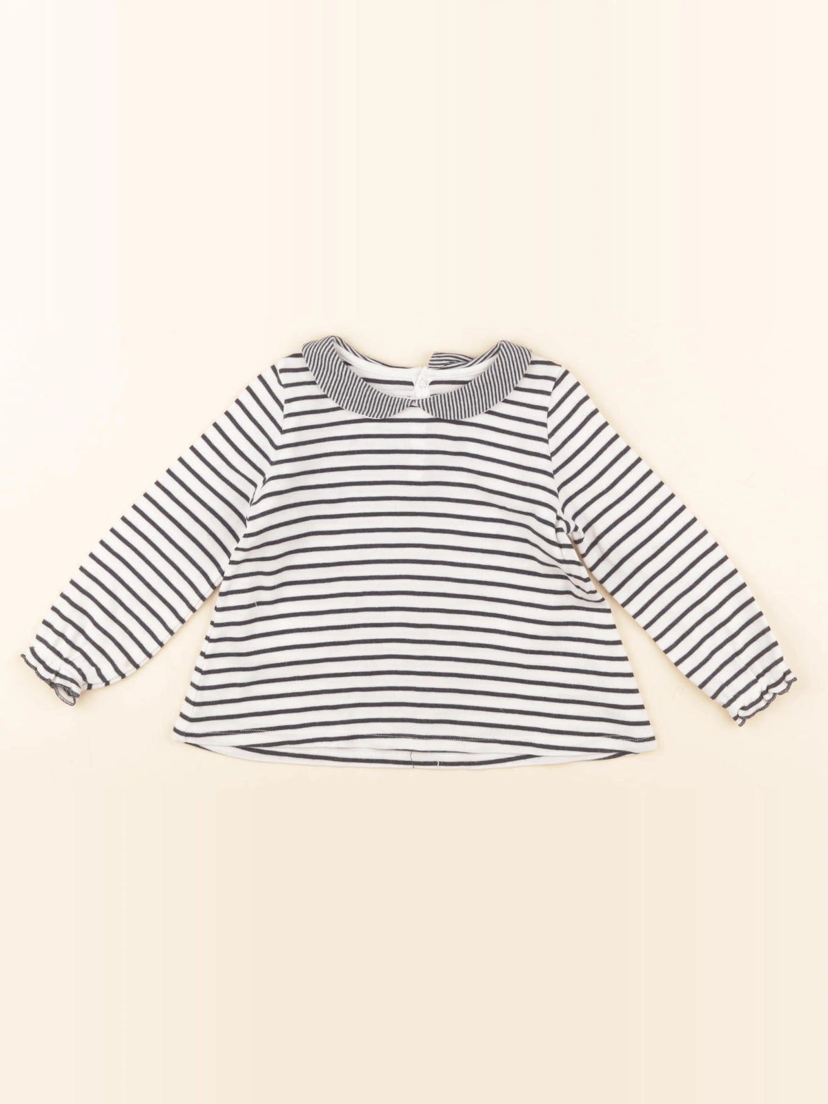 Petit Bateau - tee-shirt blanc, bleu - 36 mois