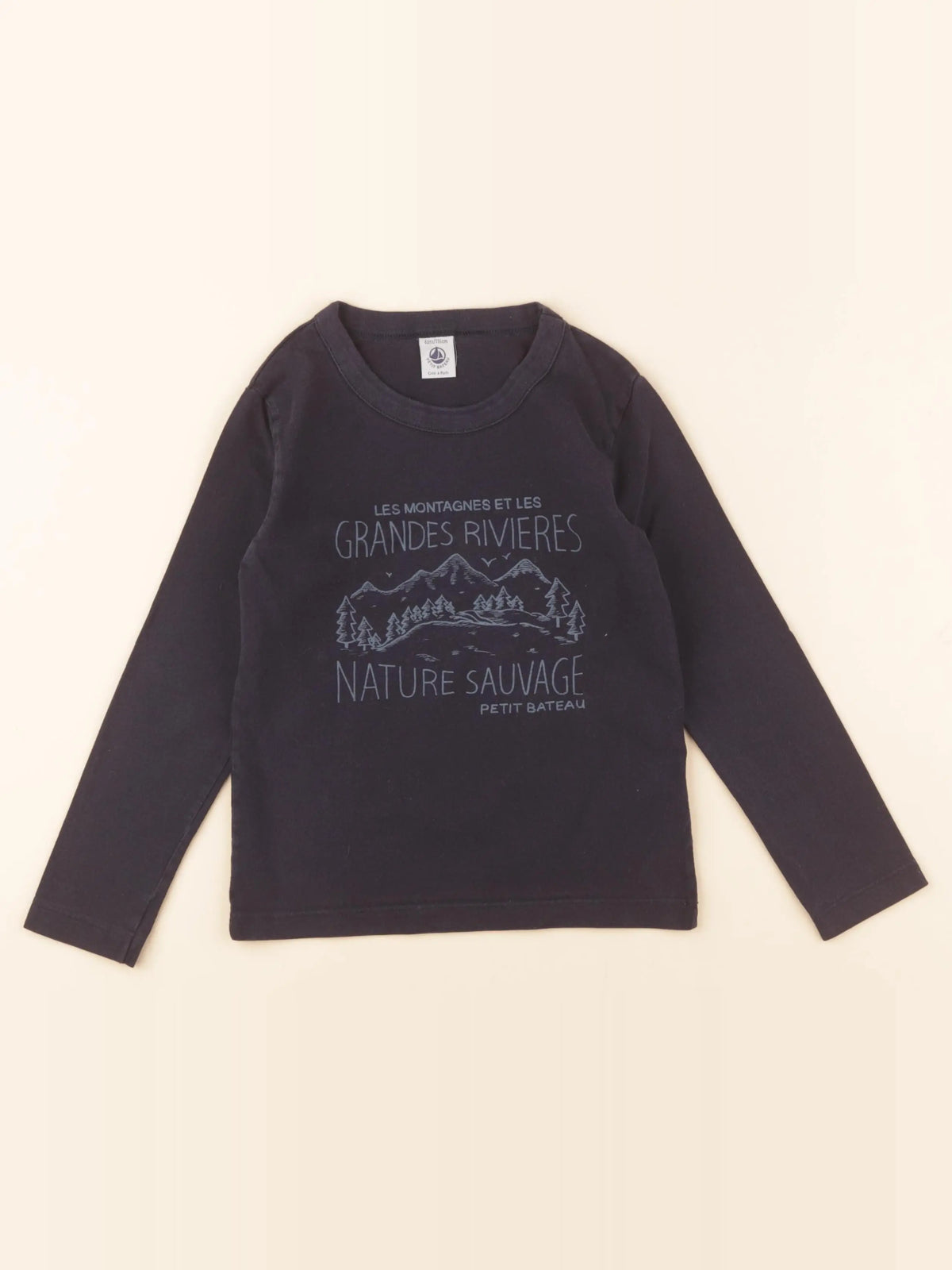 Petit Bateau - tee-shirt bleu - 6 ans