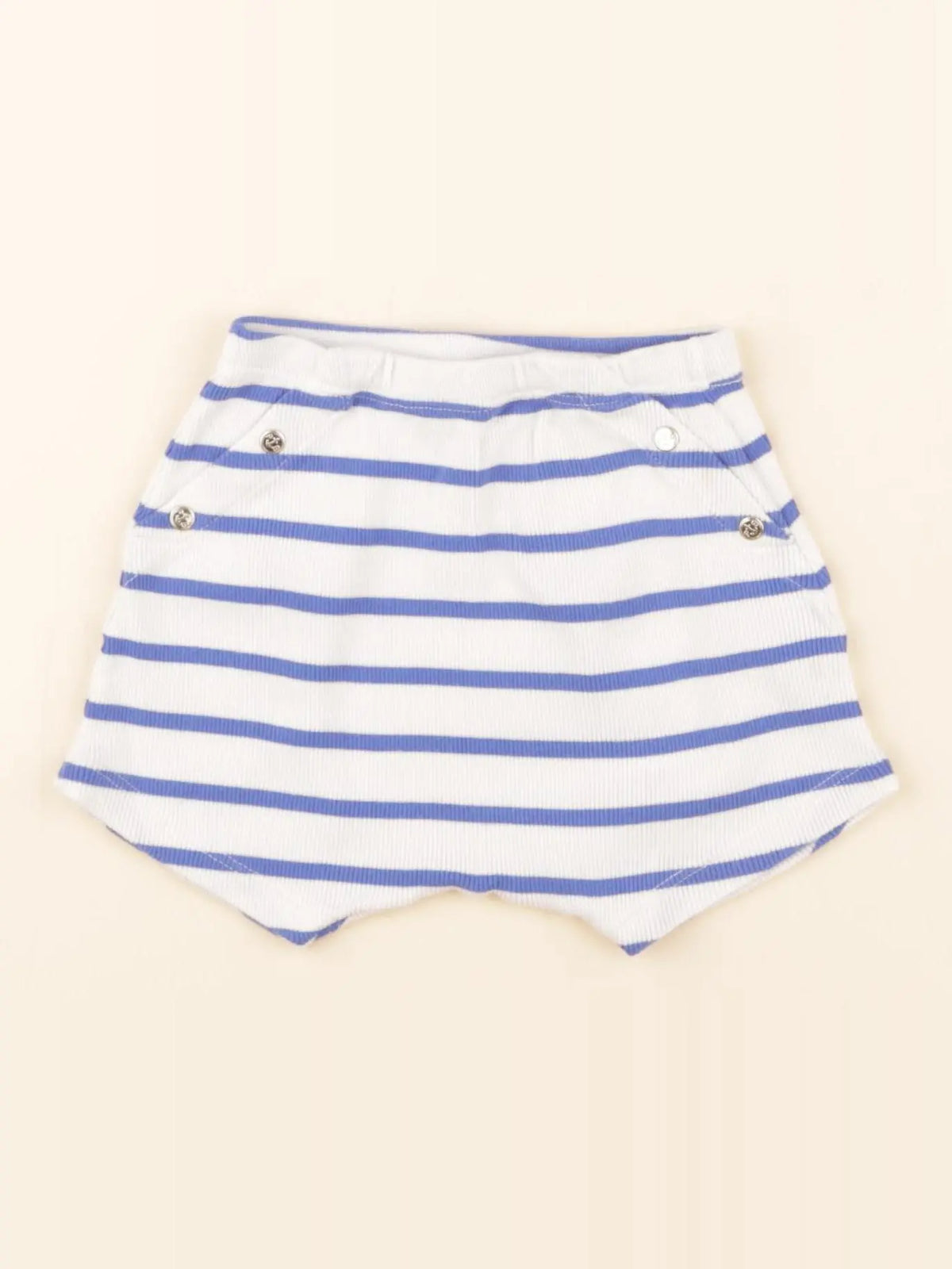 Petit Bateau - short bleu, blanc - 6 mois