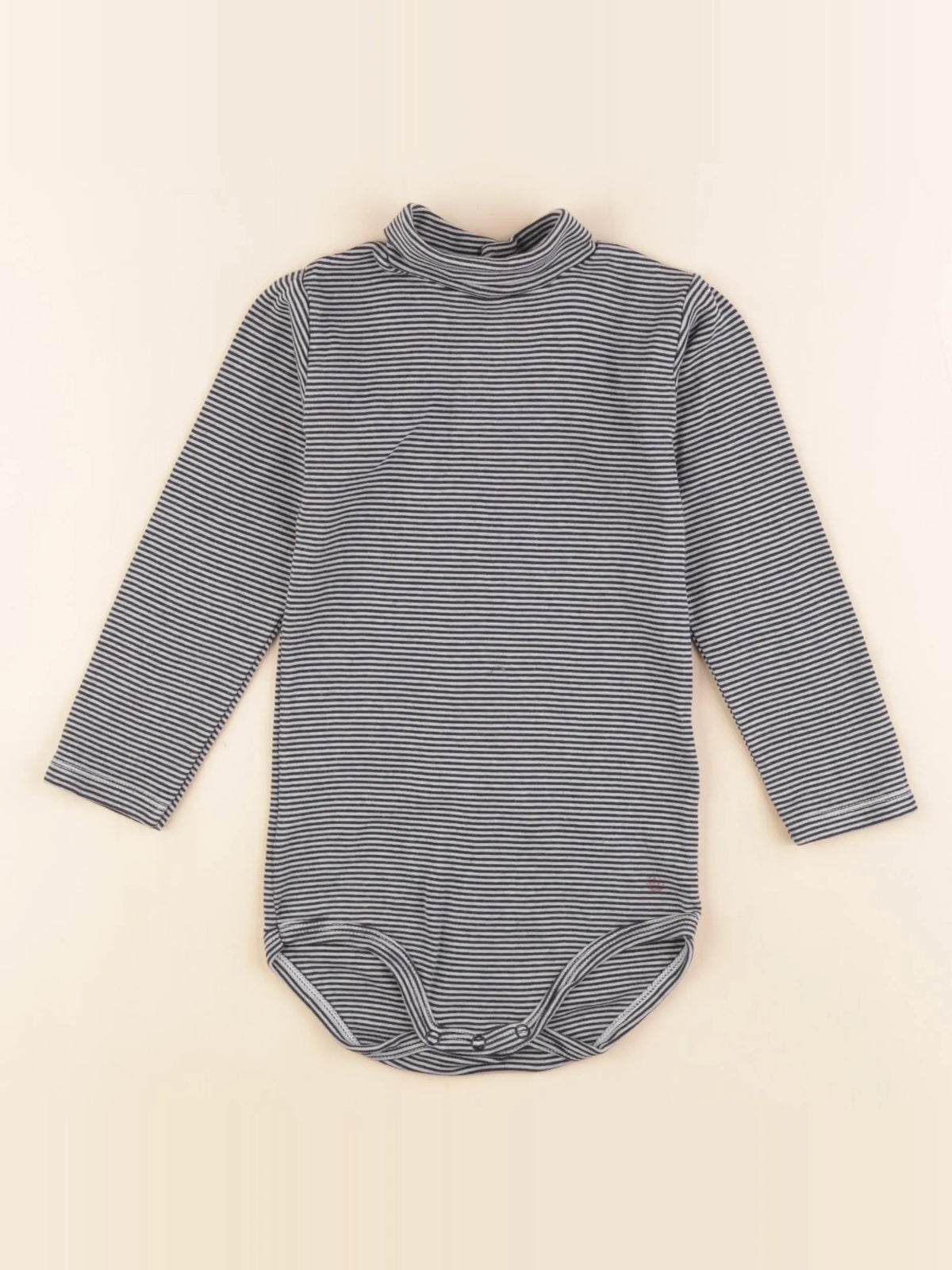 Petit Bateau - body à col bleu, blanc - 2 ans