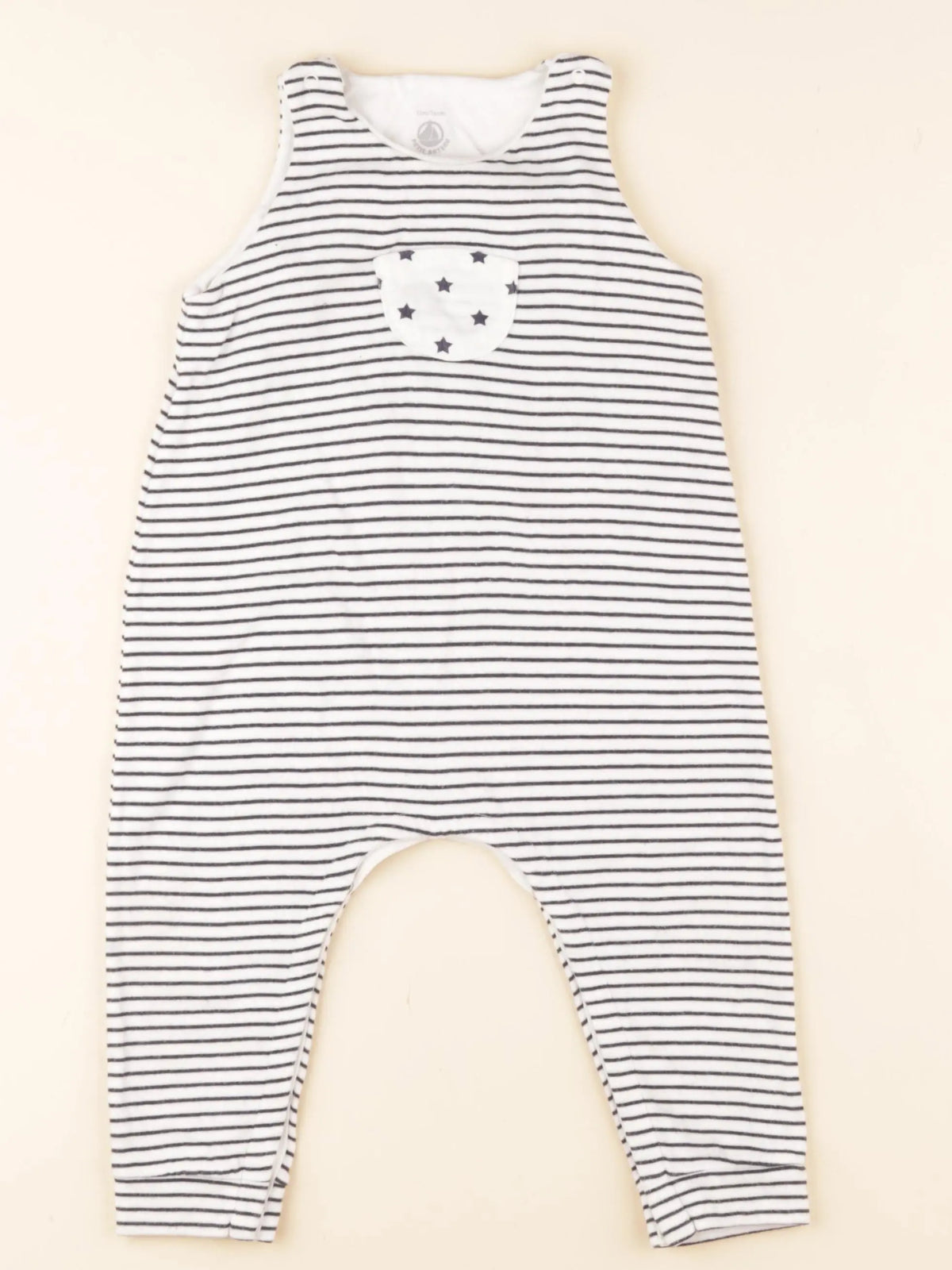Petit Bateau - salopette blanc, bleu - 12 mois